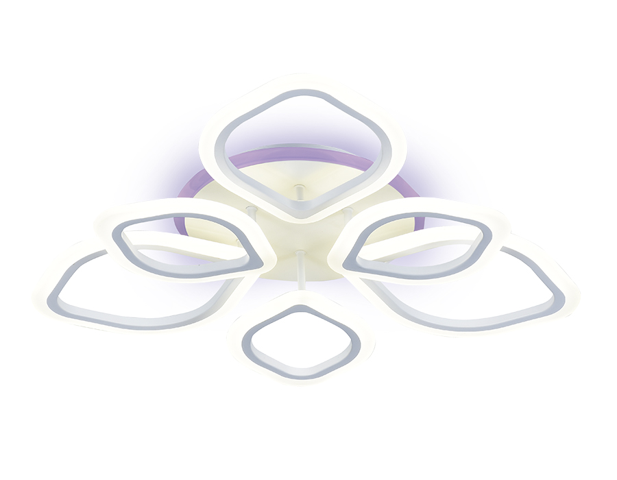 Потолочный светодиодный светильник Ambrella FA516/3+3 WH белый 126W+7W 700*700*120 (ПДУ РАДИО 2.4)