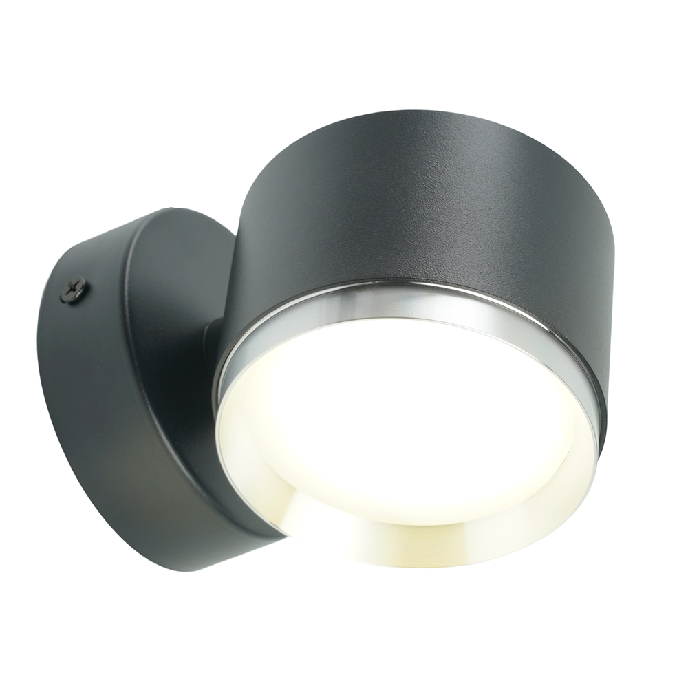 Светильник  настенный Feron HL4598  Barrel DUET 12W, 230V,GX53, черный + хром IP20