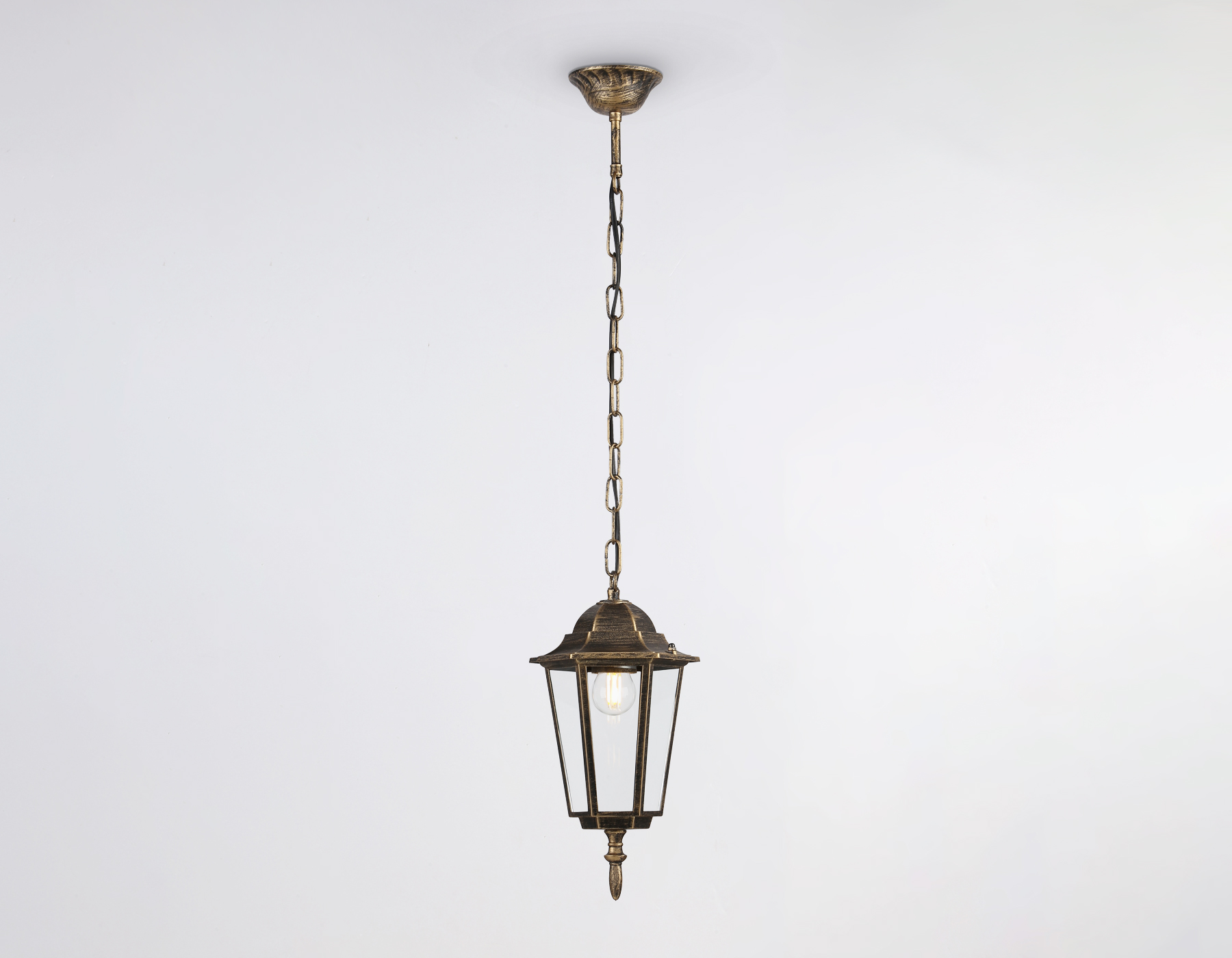 Подвесной уличный светильник ST2031 GD/BK/CL золото/черный/прозрачный IP54 E27 max 40W D150*780