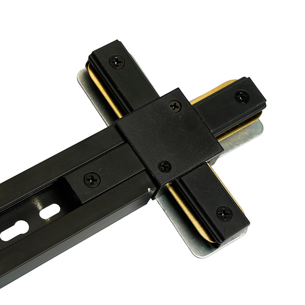 Коннектор Х-образный однофазный  для шинопровода , черный, LD1018