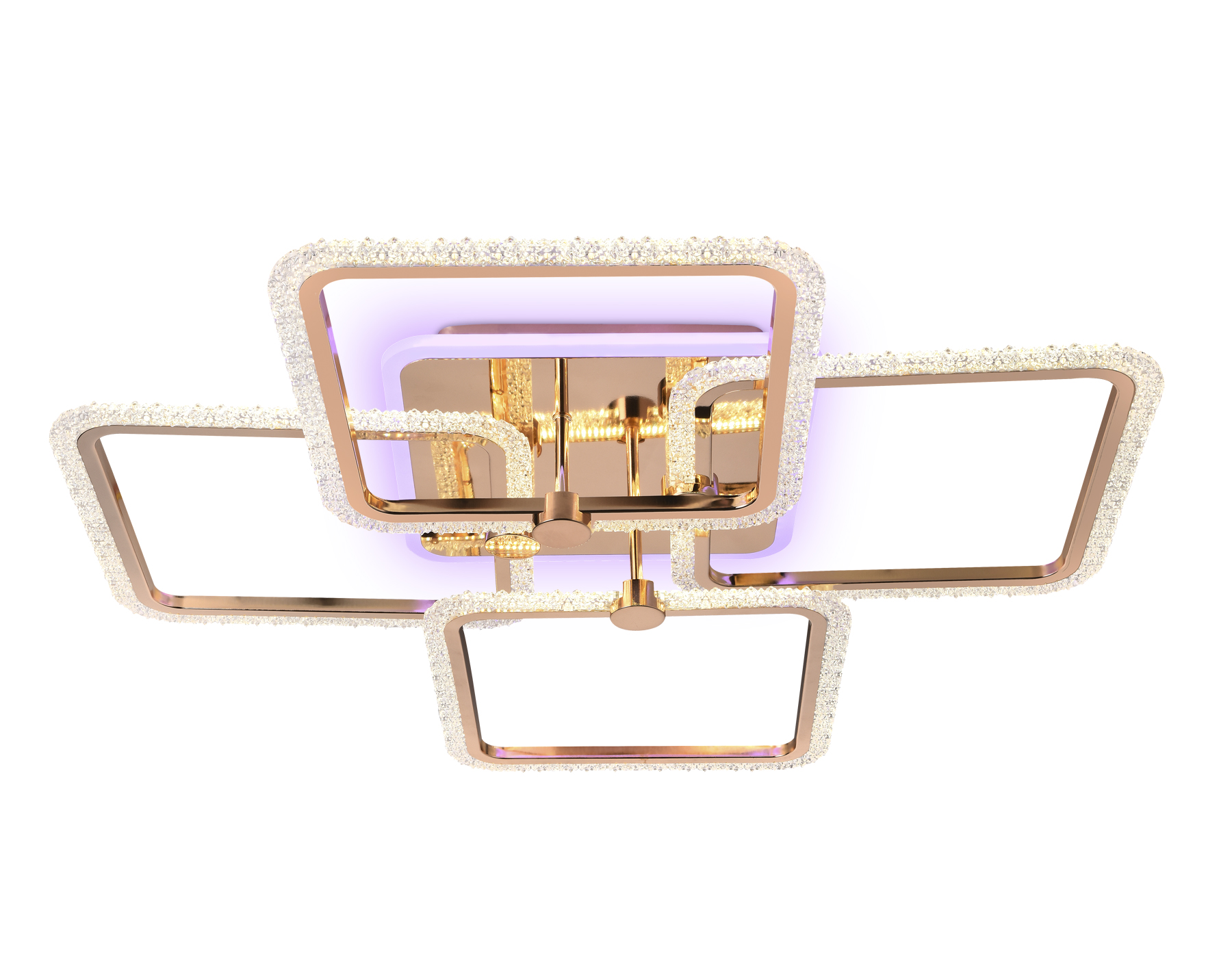 Потолочный светодиодный светильник с пультом Ambrella FA538/4 GD золото 148W 660*660*130 ПДУ РАДИО 2.4G)