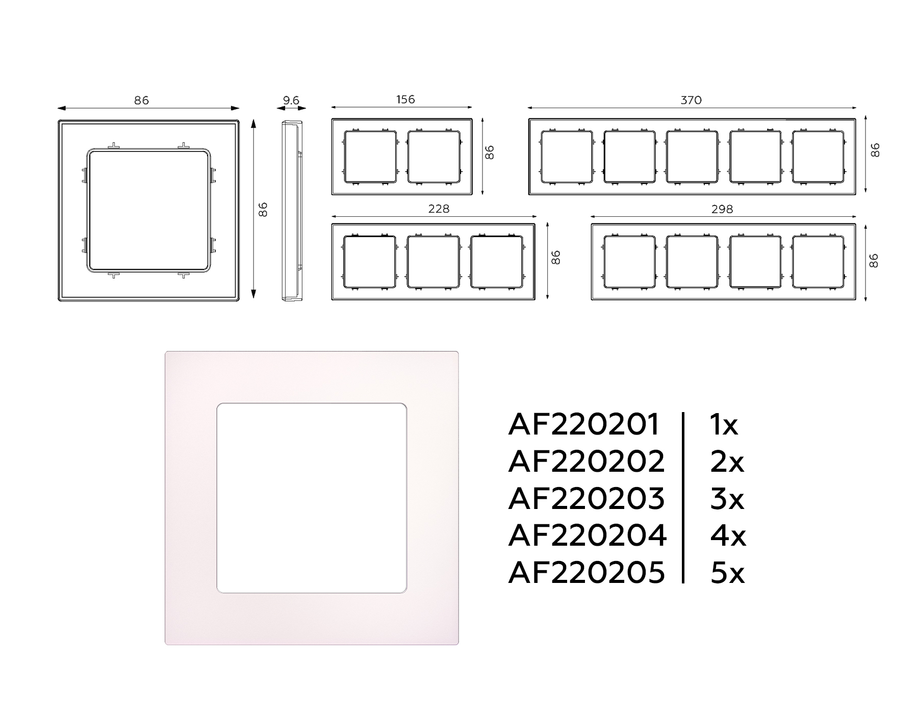 AF220205 Рамка ALFA Techno (Жемчуг) 5-ая