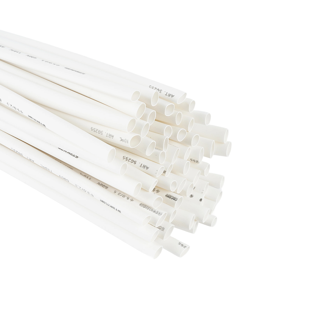 Термоусадочная трубка STEKKER 4,0/2,0 мм, длина 100 см., усадка 2:1, белый HST-420-100WH