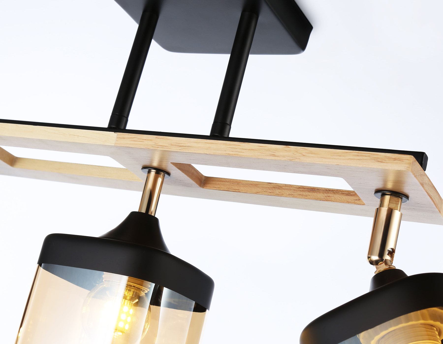 Светильник подвесной Ambrella TR9527/3 BK/FGD/TI черный/золото/янтарь E27/3 max 40W 620*100*290