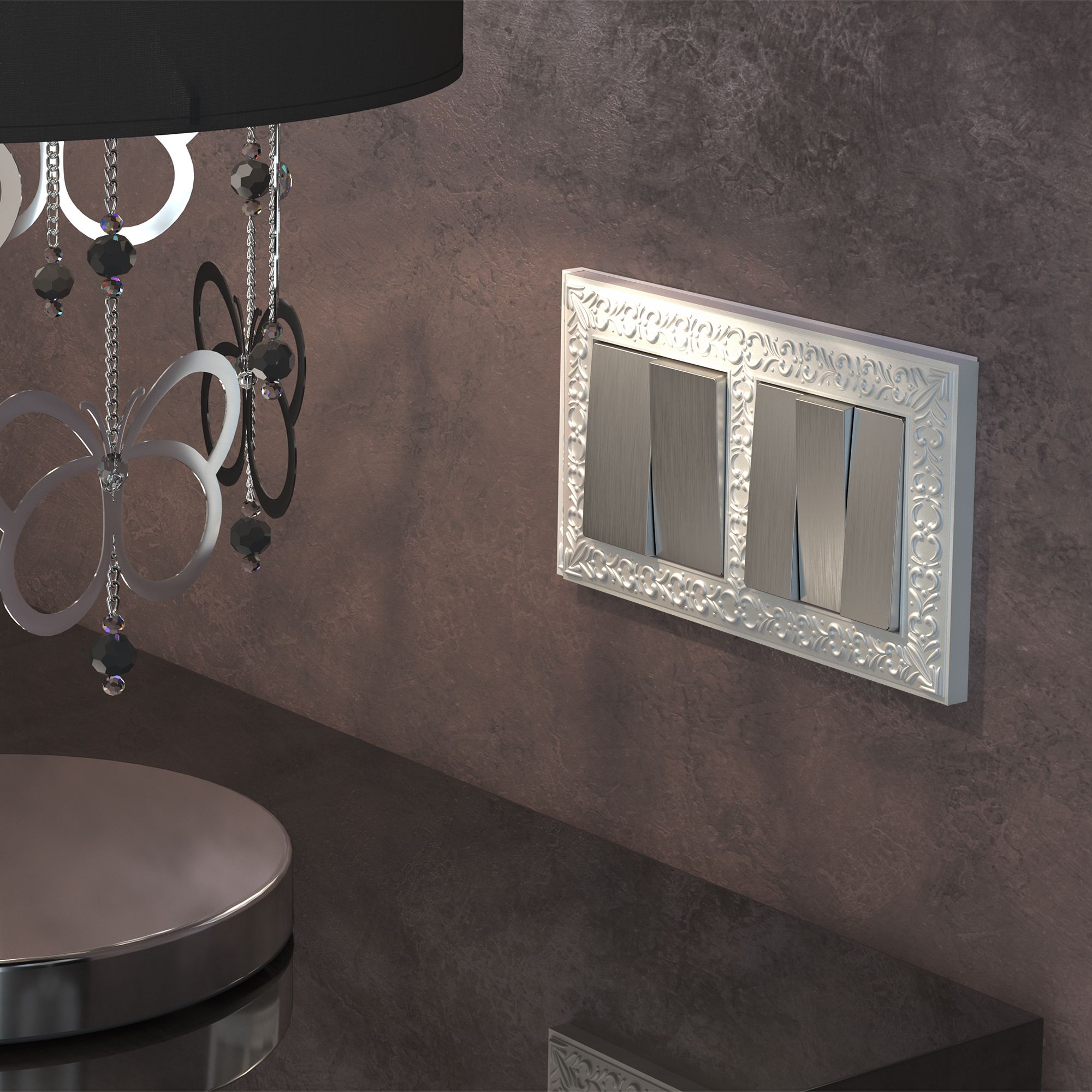 Рамка на 2 поста Werlel Antik (жемчужный) WL07-Frame-02