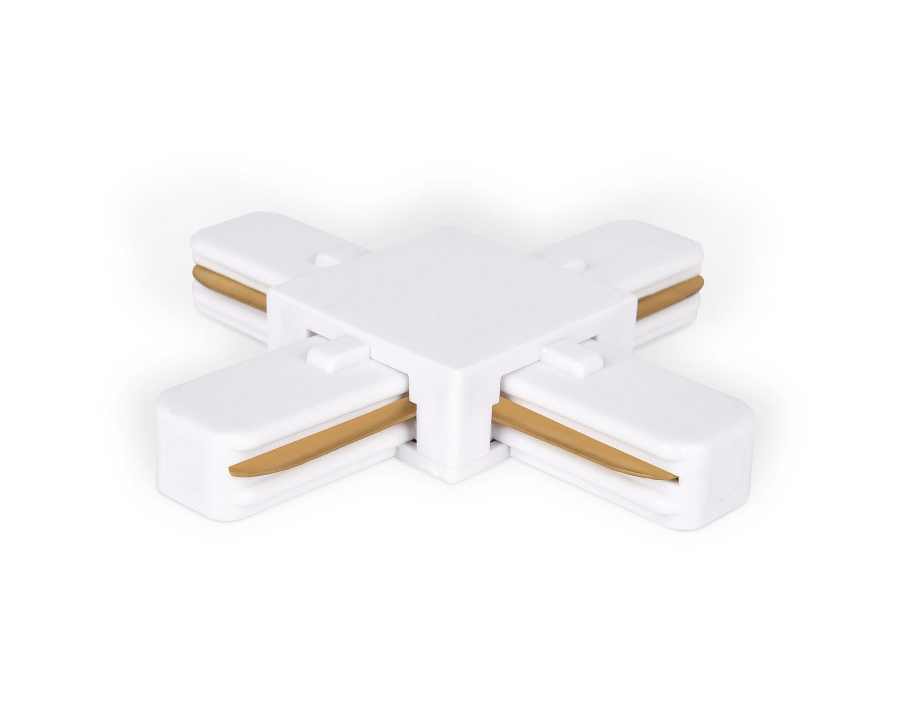 GL7082 WH белый коннектор Х-образный однофазный для соединения трековых шинопроводов