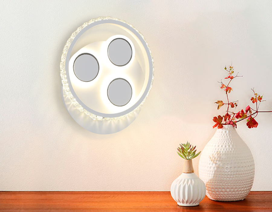 Настенный светодиодный светильник с выключателем Ambrella FA268 SWH белый песок LED 4200K 22W 240*210*50