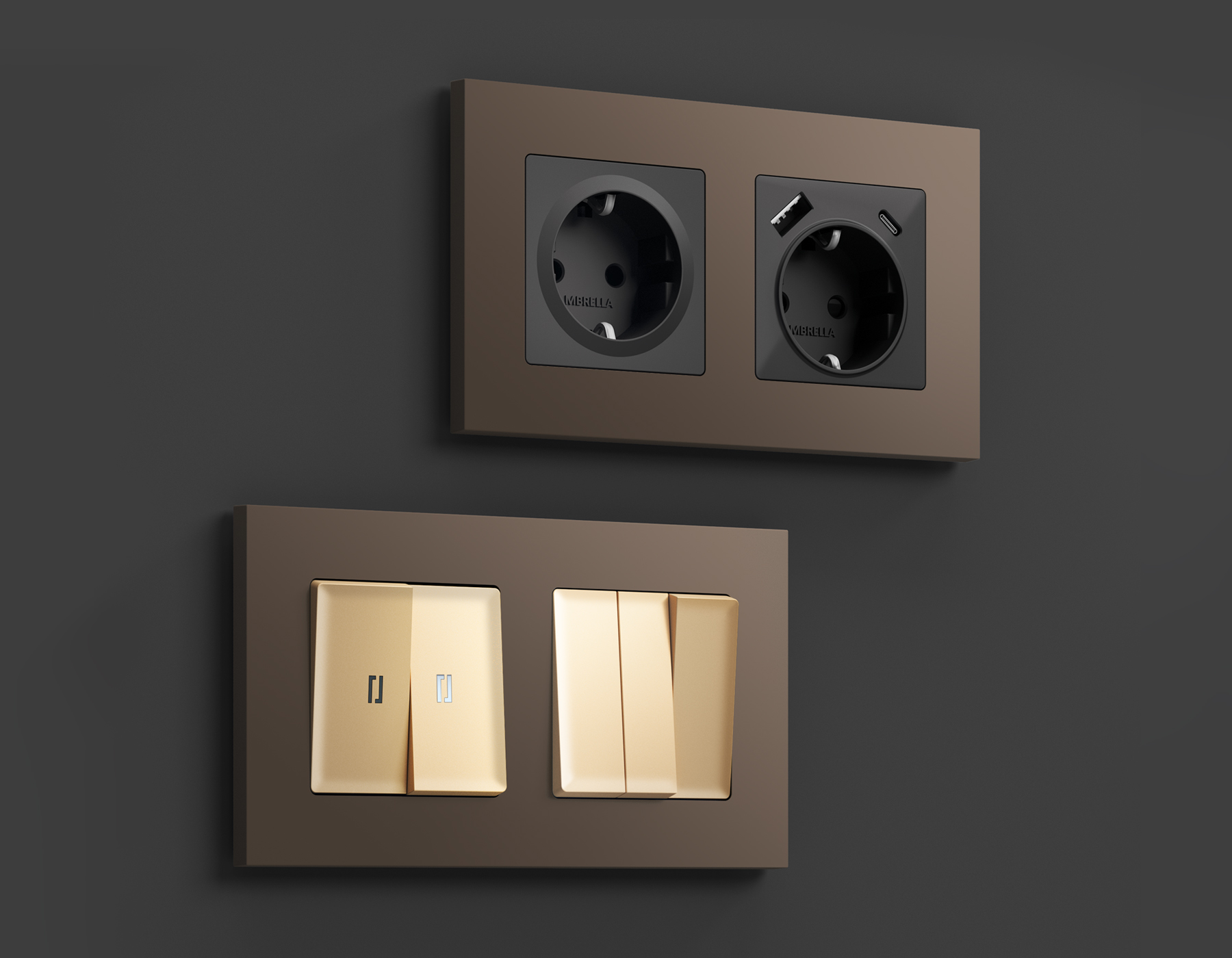 AF250634 Рамка ALFA Qubi (Темная бронза матовый) 4-ая