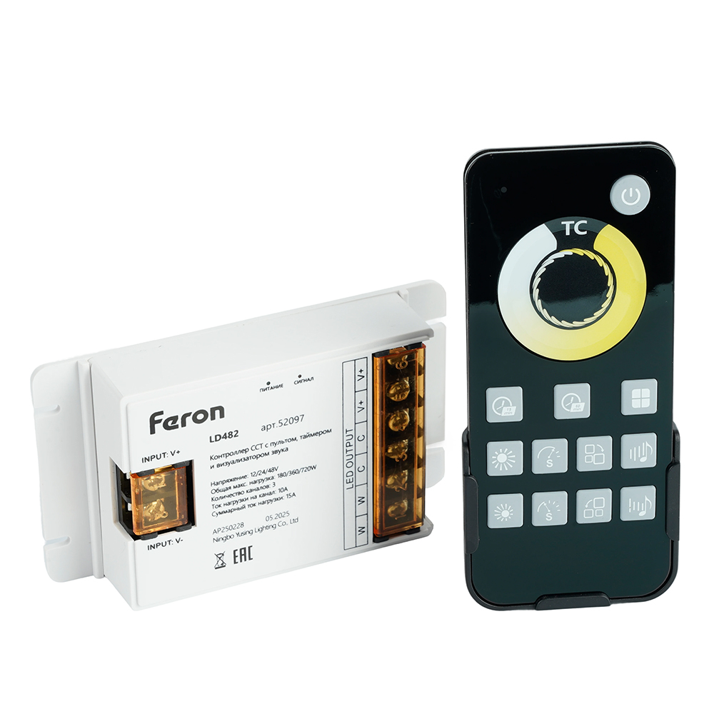 Контроллер диммер для светодиодной ленты с П/У белый, 12-24V, LD62