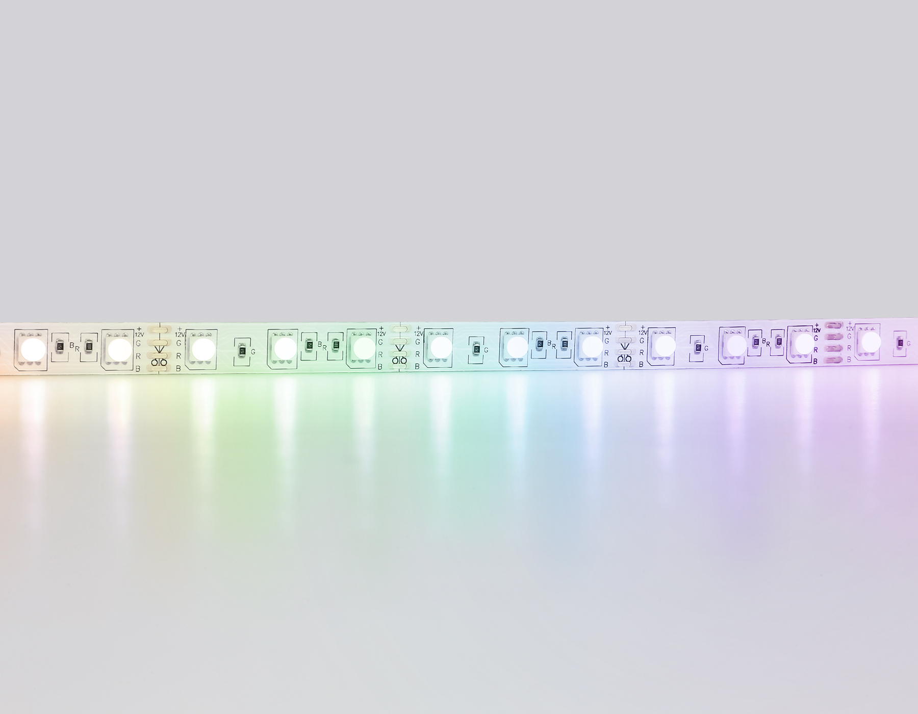 GS2402 5050 60Led/ 14.4W m/ 12V IP20 RGB/ 5000*10*1.87mm (4 конт.) комплект