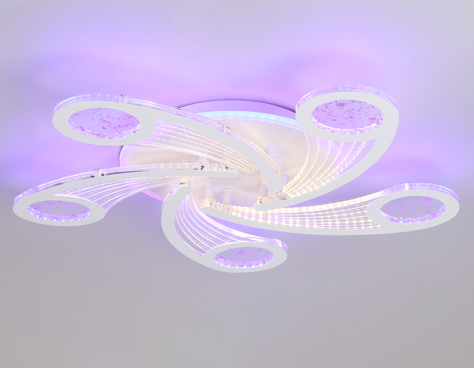 Потолочный LED светильник FA4476/5 WH белый 98W 3000K+BL/4200K+PU/3000K+6400K D620*75 (ПДУ ИК)