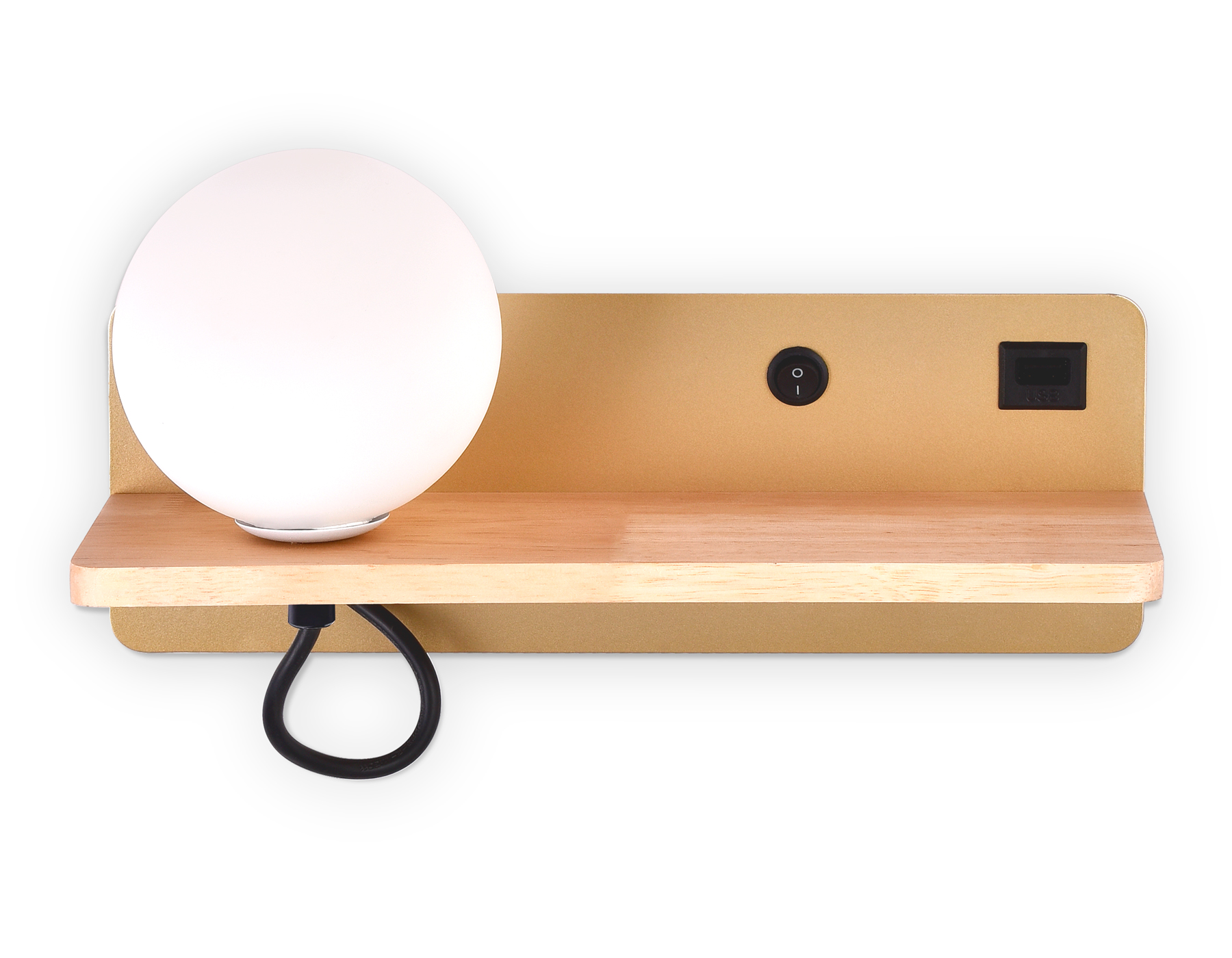 Настенный LED светильник FW520 GD/LW золото/светлое дерево G9 max 40W 280*100*125 (лампа LED G9 5W 4200K в комплекте)