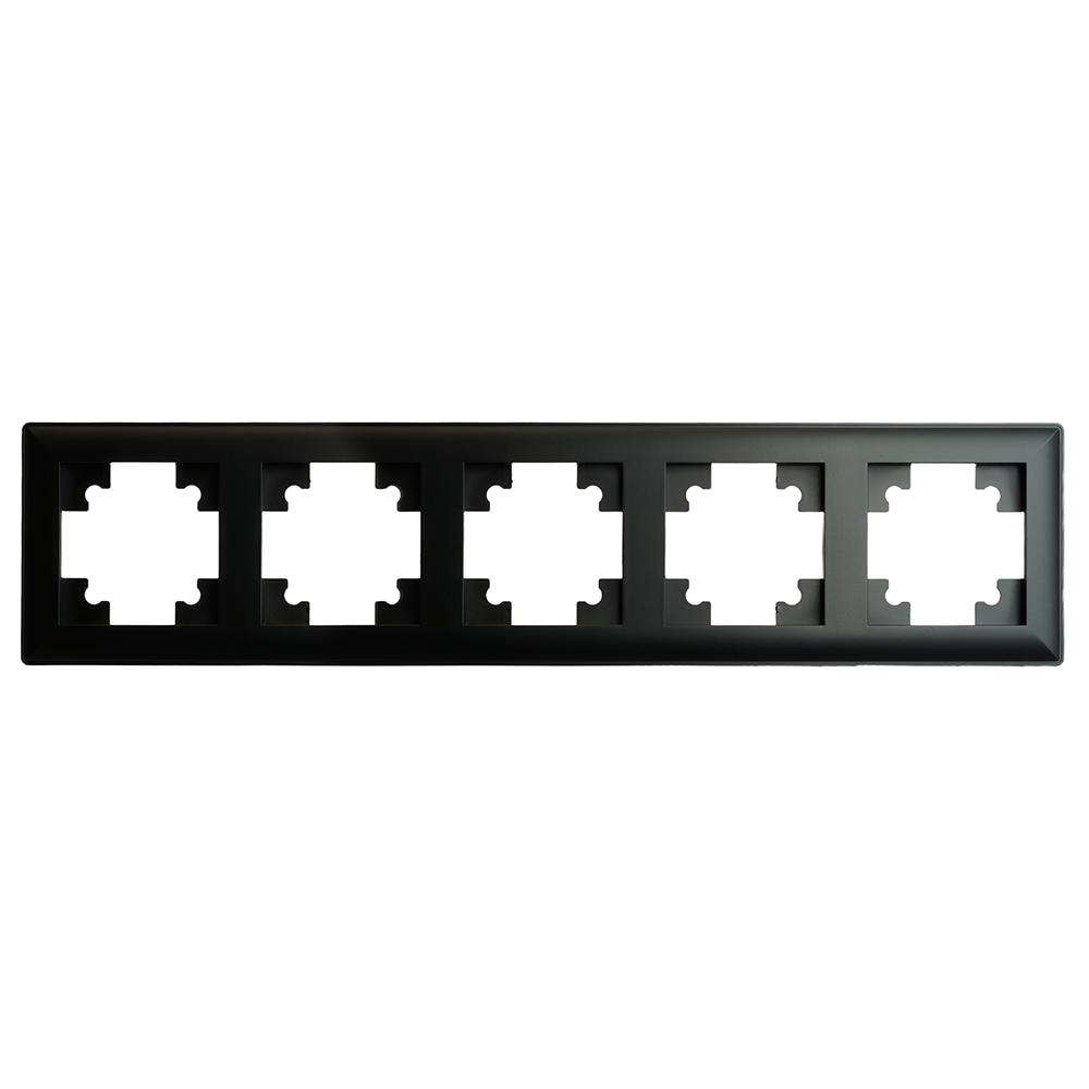 Рамка STEKKER, PFR00-7005-05 5-местная, серия Катрин, черный