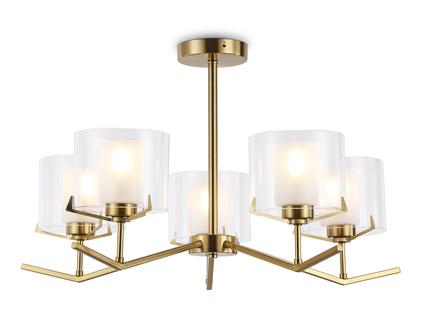 LH57007/5 BS/FR латунь/белый матовый E14/5 max 40W D690*390