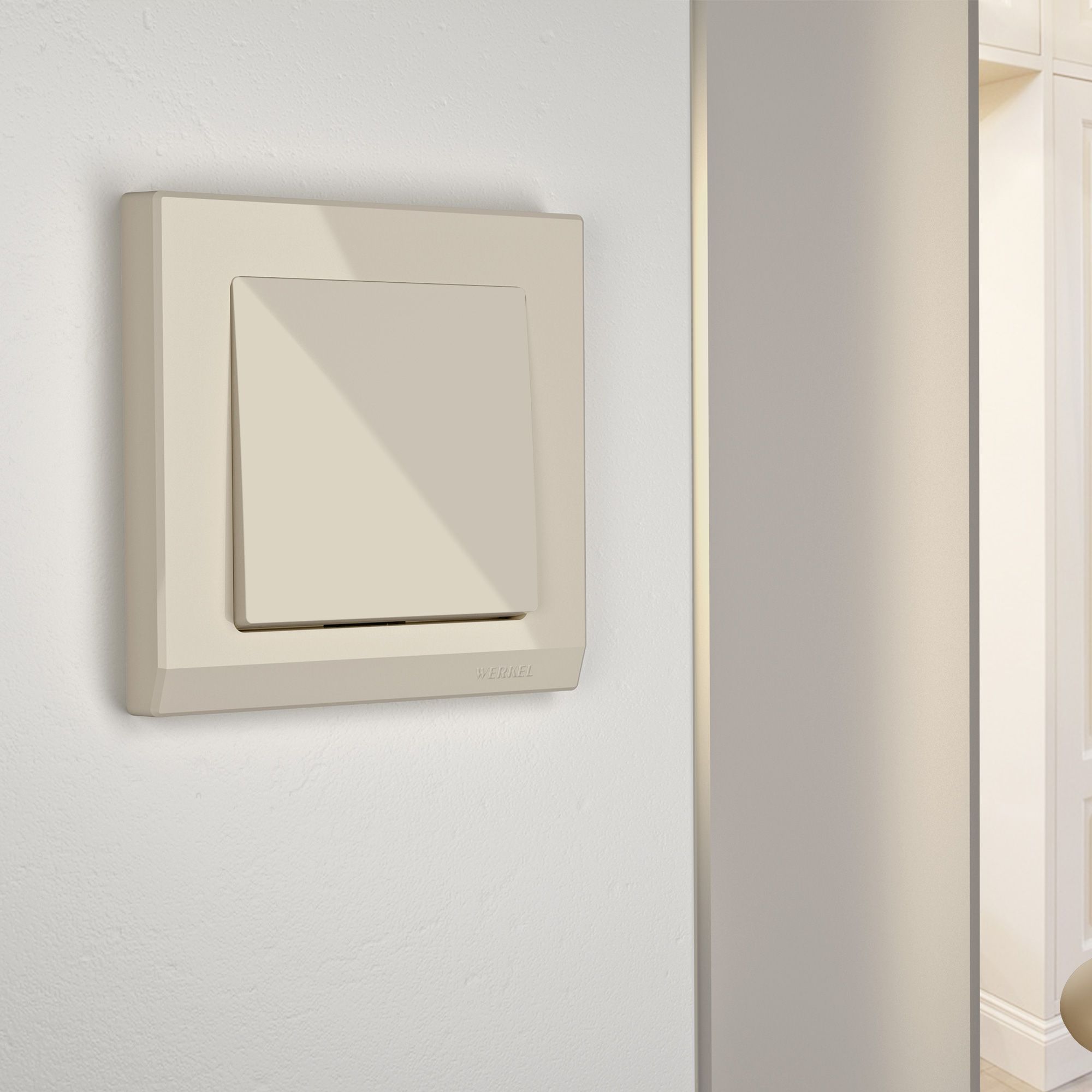 Перекрестный переключатель одноклавишный WERKEL (слоновая кость) WL03-SW-1G-С-ivory / W1113003 / a033772