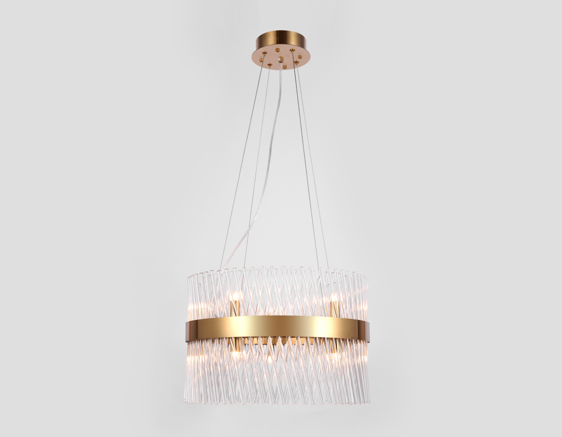 Подвесная люстра с хрусталем Ambrella TR5359/10 GD/CL золото/прозрачный G9/10 max 40W D450*800