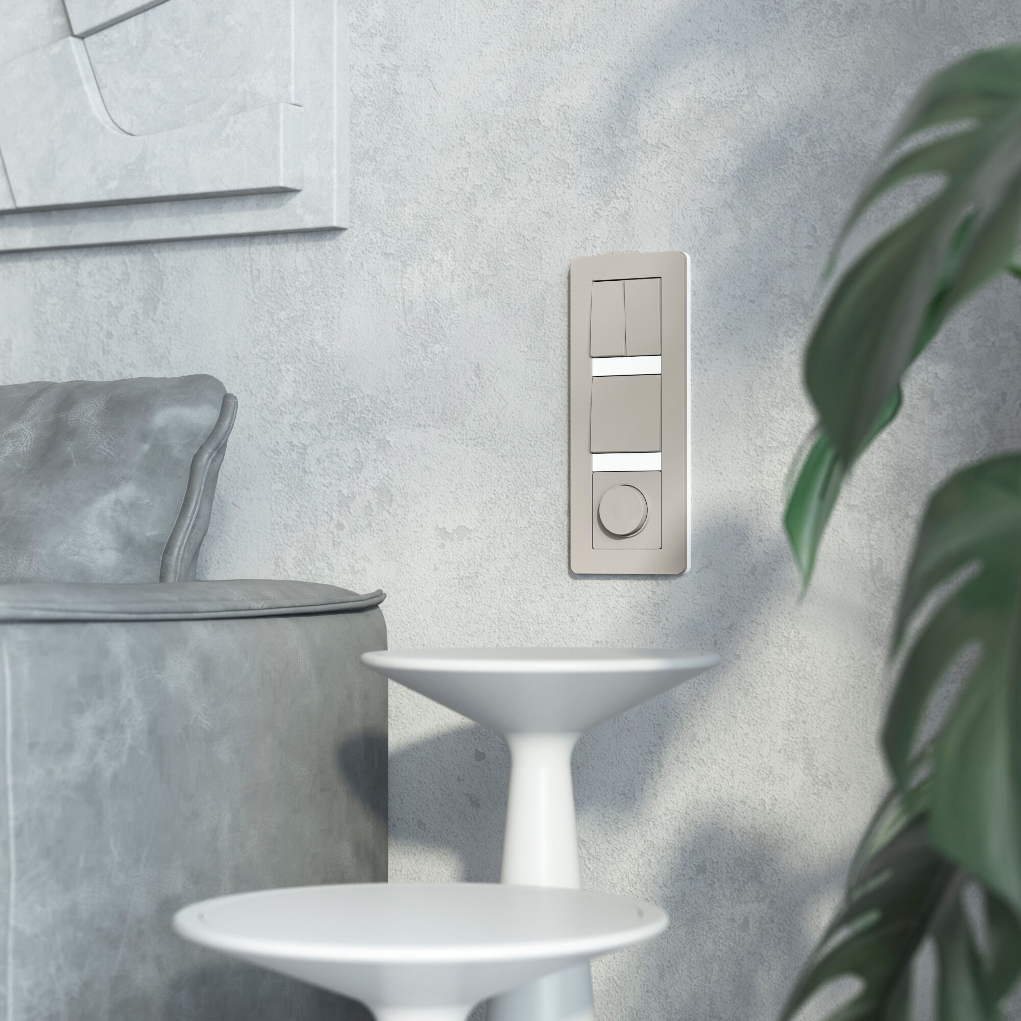 W1220004/ Выключатель двухклавишный (дымчатый) W1220004