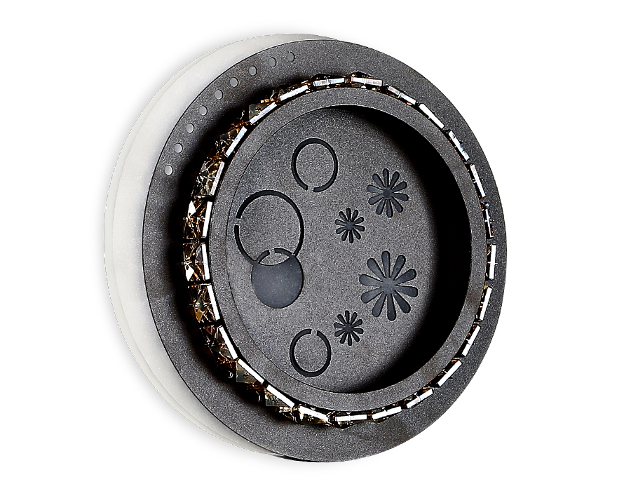 Настенный светодиодный светильник с хрусталем Ambrella FA273 CF/TI кофе/янтарь LED 3000K+6400K 24W 200*180*50