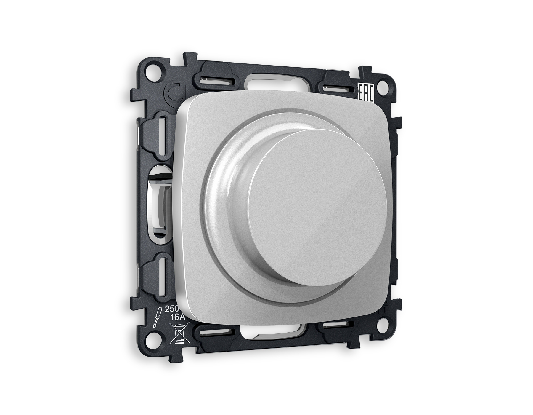 MO405510 Комплект механизма светорегулятора универсального OMEGA Серебро глянец 25-600W/LED 5-300W QUANT (OP4055, VM136)