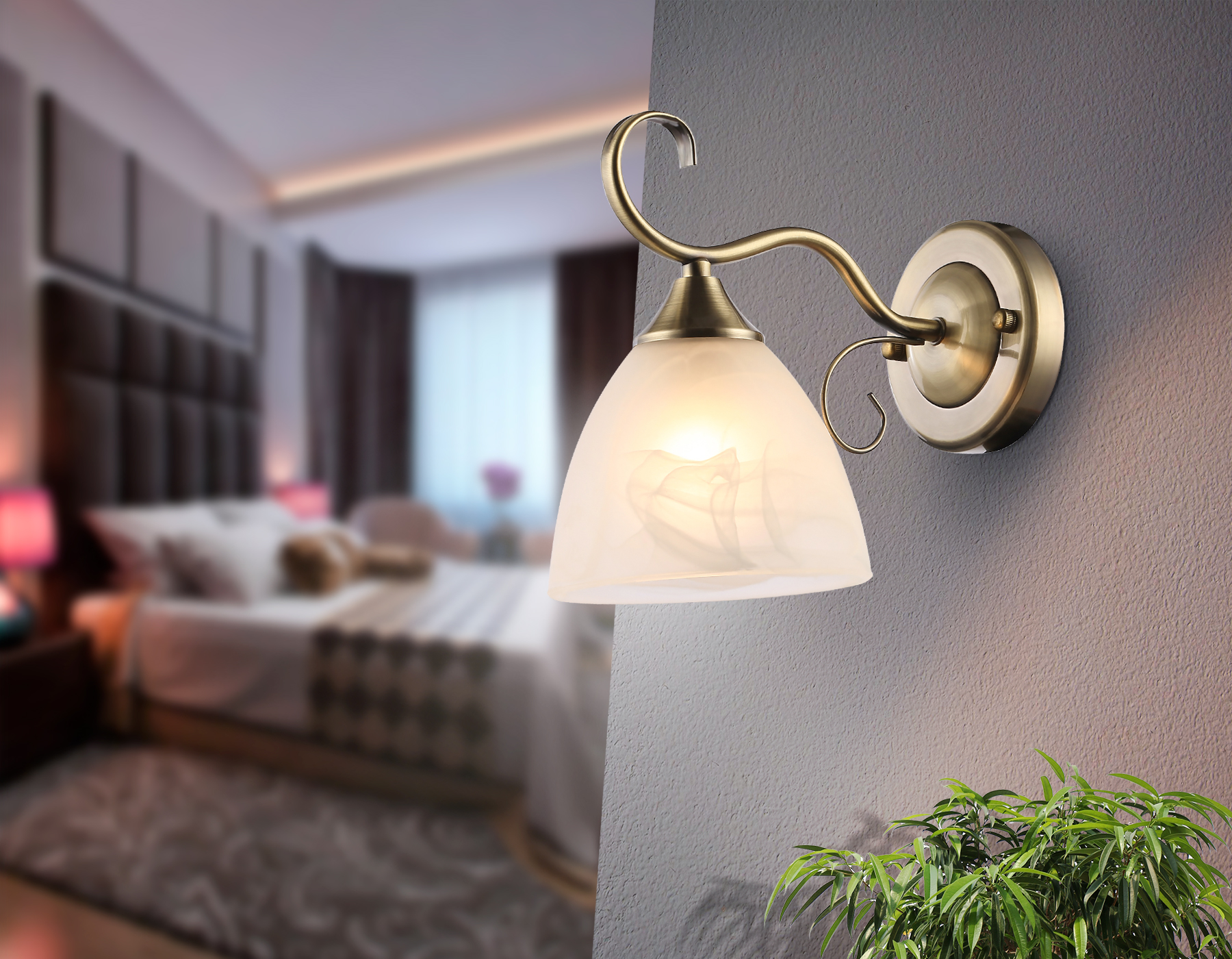 Настенный светильник TR3048 SB/FR бронза/белый матовый E27 max 40W 196*135*232