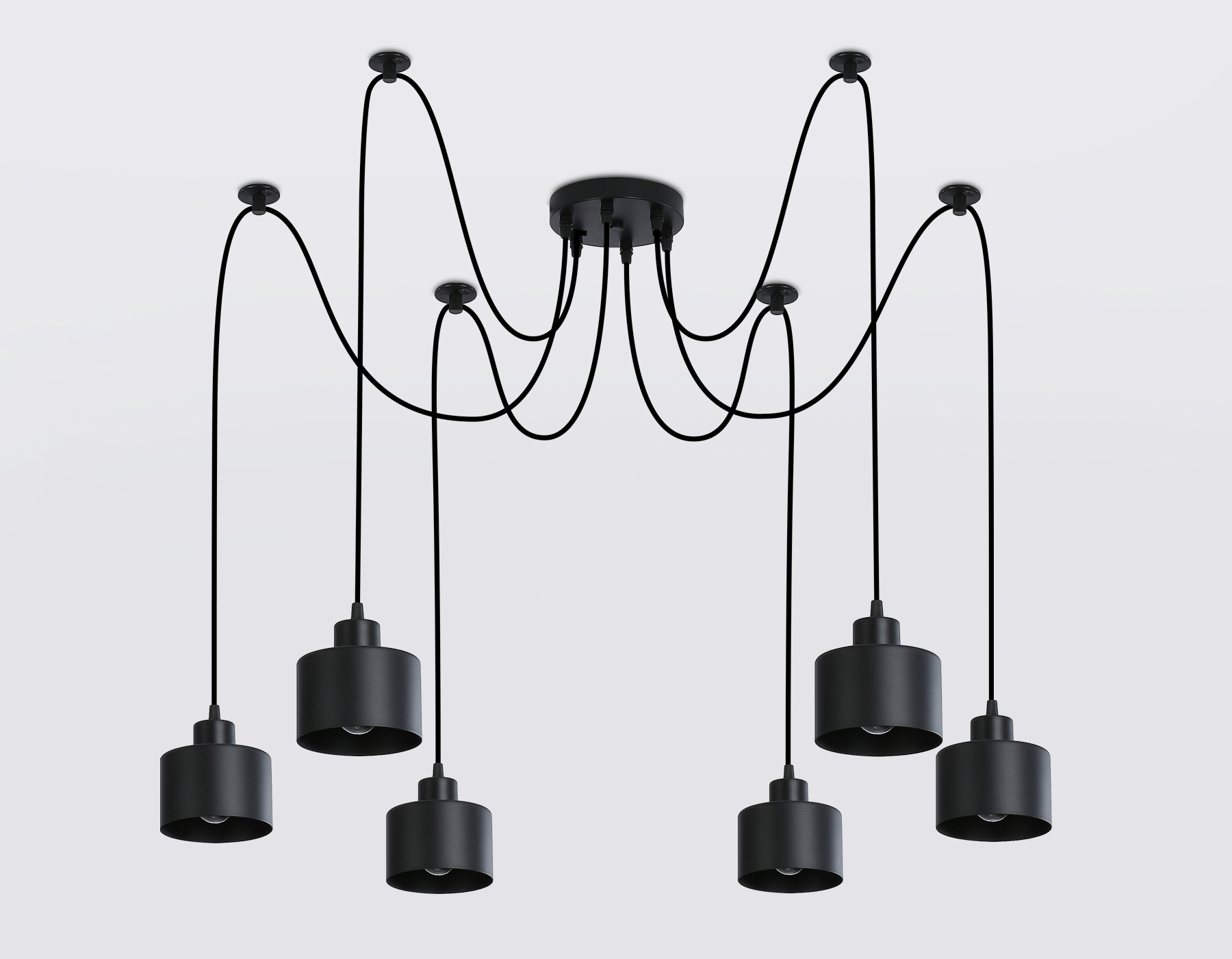 Подвесной светильник TR8132/6 BK черный E27*6 max 40W D700*800