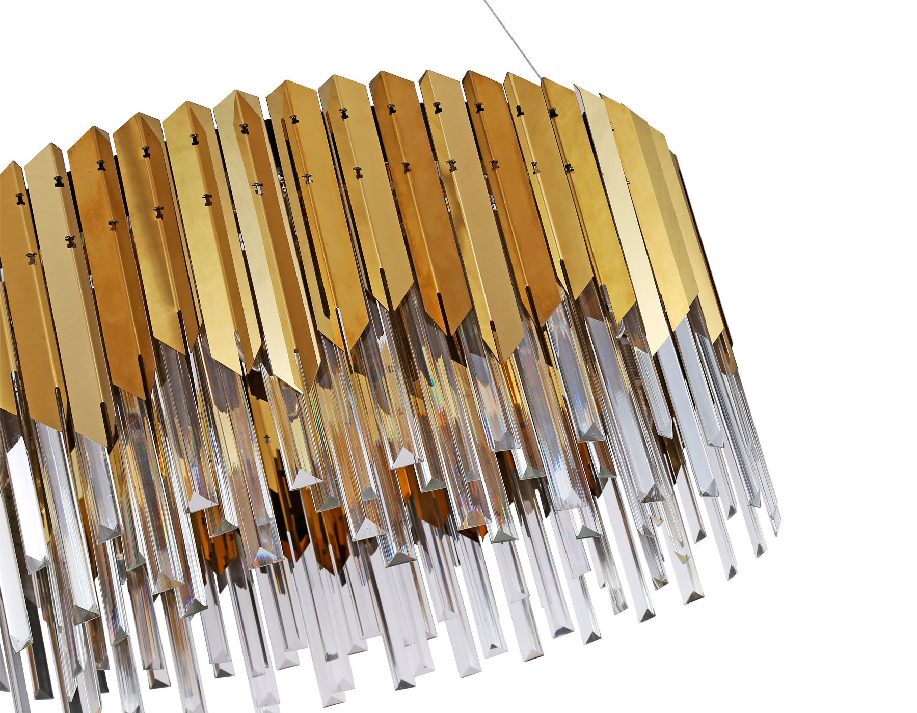 Подвесная люстра с хрусталем Ambrella TR5286/6 GD/CL золото/прозрачный E14/6 max 40W D600*1100