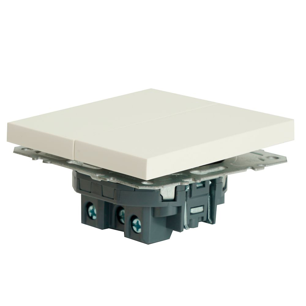 Переключатель перекрестный 2-клавишный (механизм), STEKKER, 250В, 10А, серия Эмили, RSW10-5111-01, белый фарфор, soft touch