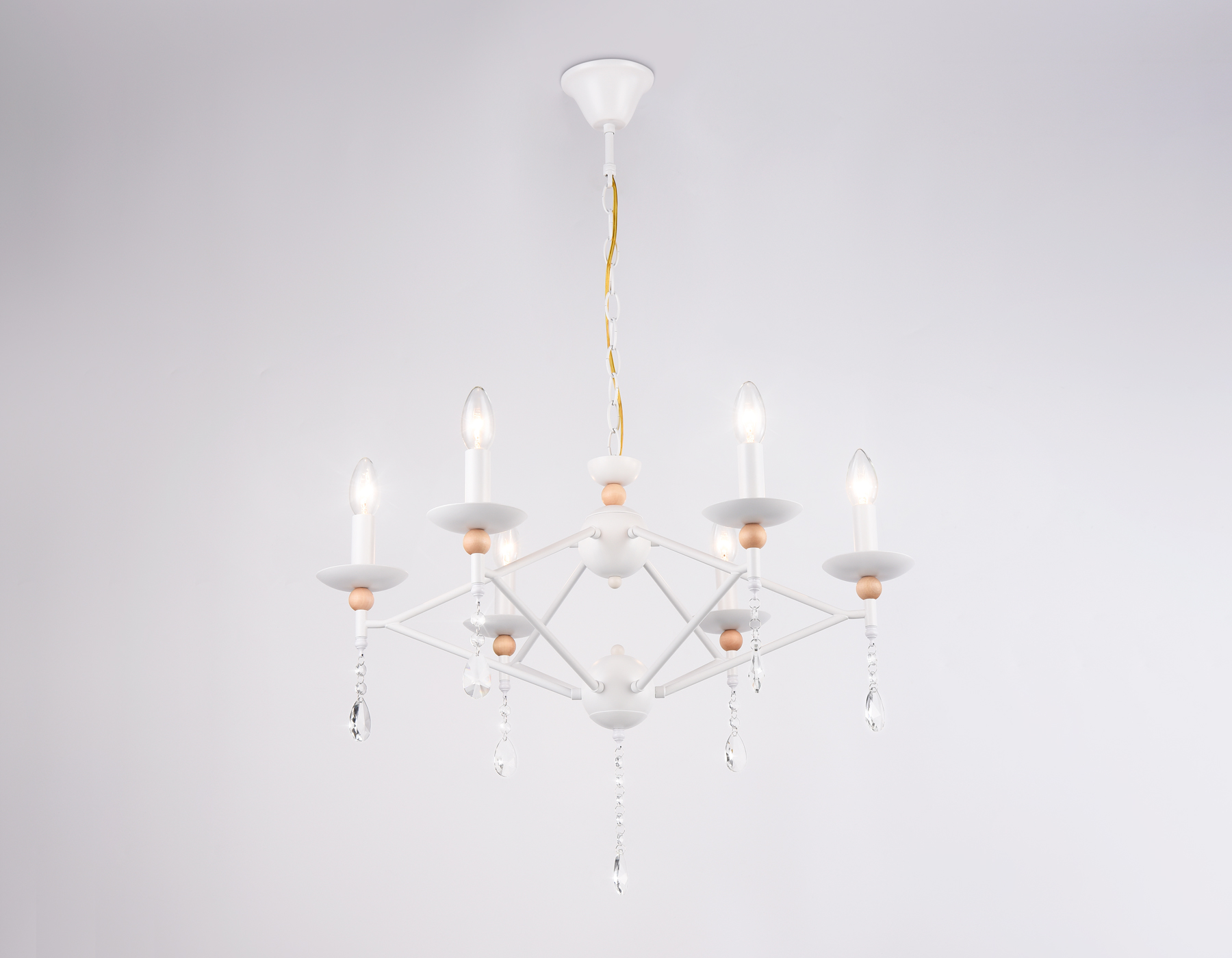 Светильник подвесной Ambrella TR9596/6 WH белый E14/6 max 40W D660*880