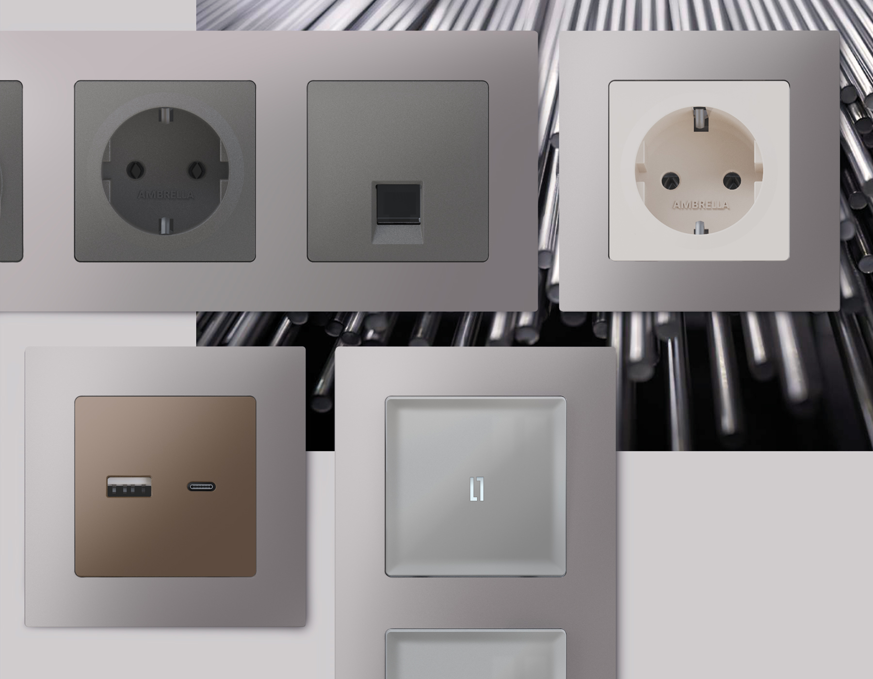 AF220502 Рамка ALFA Techno (Сталь матовый) 2-ая