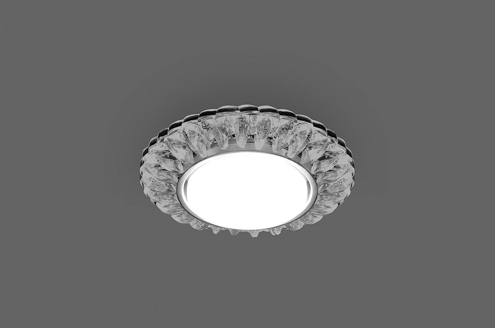 Светильник встраиваемый с белой LED подсветкой Feron CD4026 потолочный GX53 без лампы прозрачный