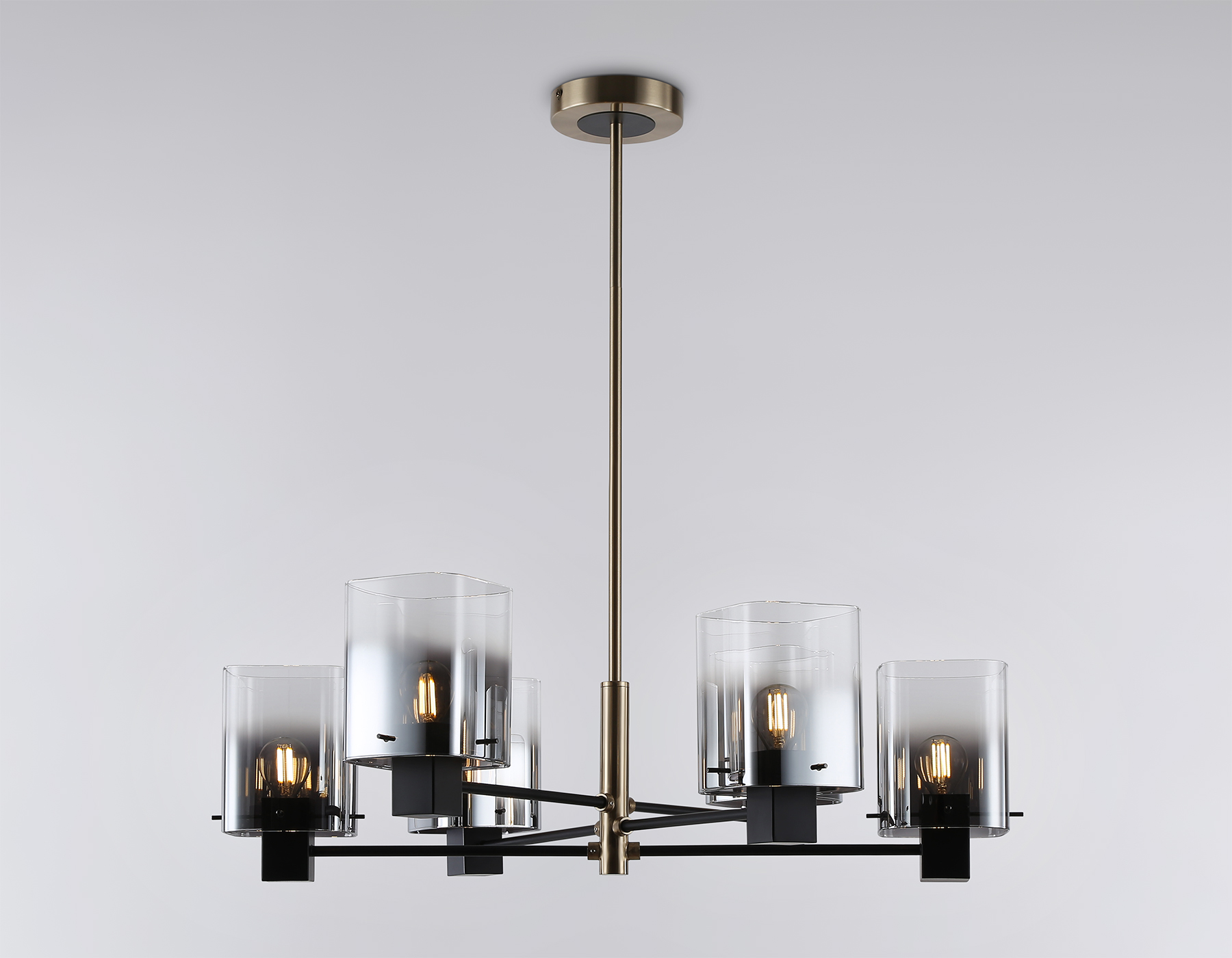 LH57041/6 BK/DBS/SM черный/темная латунь/дымчатый E14/6 max 40W D690*690