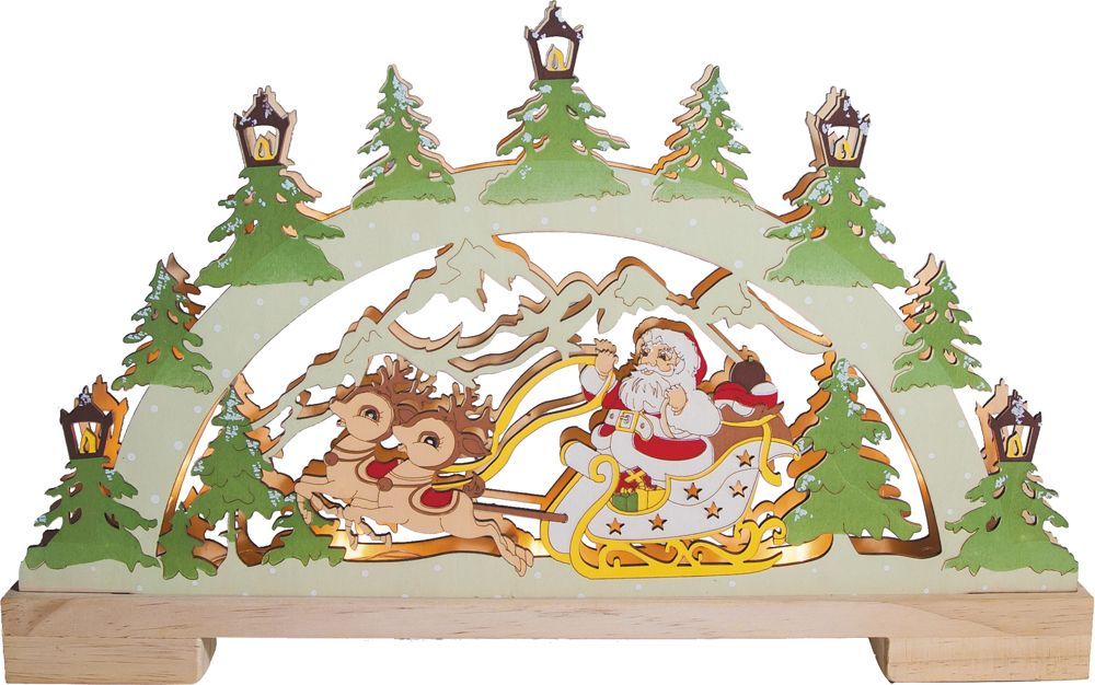 Деревянная световая фигура, 10LED, цвет свечения: теплый белый,  44*4,5*25 сm, батарейки 2*AA , IP20, LT085