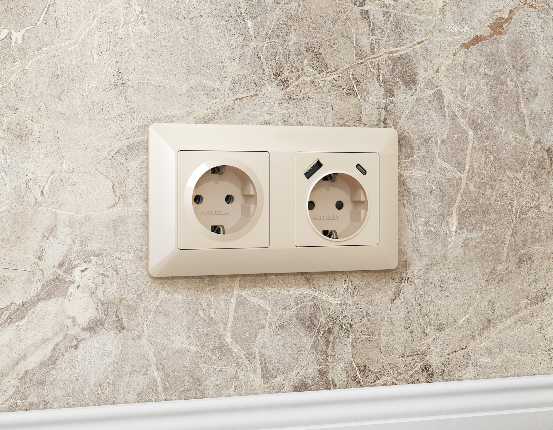 AF110305 Рамка ALFA Line (Бежевый глянец) 5-ая