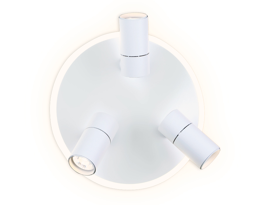 Поворотный настенно-потолочный светодиодный светильник Ambrella FW261/3 SWH белый песок LED 4200K 16W+3W*3 D280*120