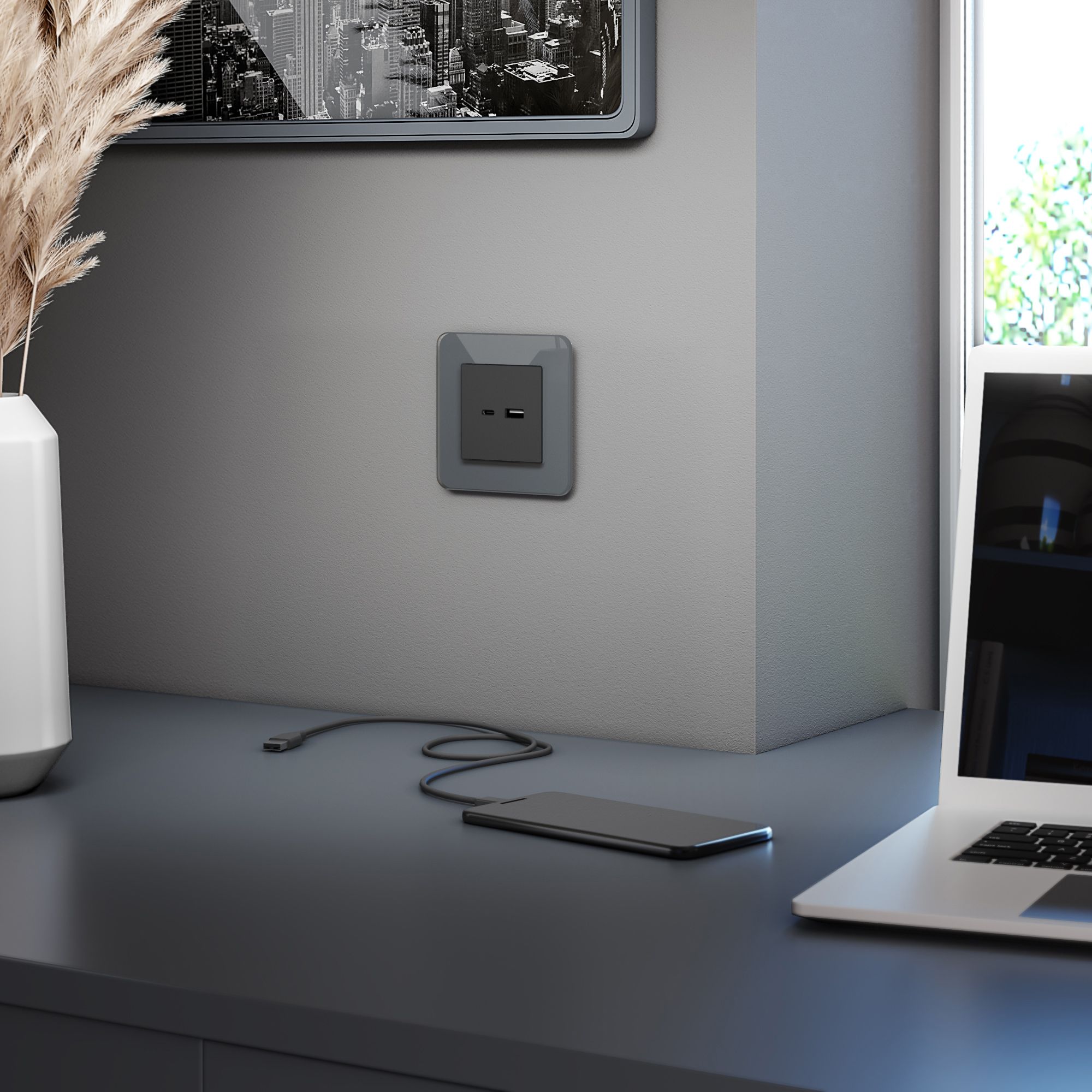 Рамка WERKEL на 1 пост Elite (графит, стекло) W0012440