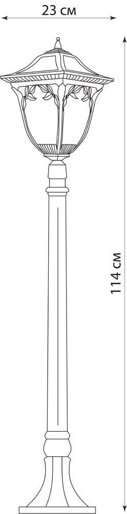 Светильник садово-парковый Feron PL4086 столб четырехгранный 100W E27 230V, черное золото Светильник садово-парковый Feron PL4086 столб четырехгранный 100W E27 230V, черное золото