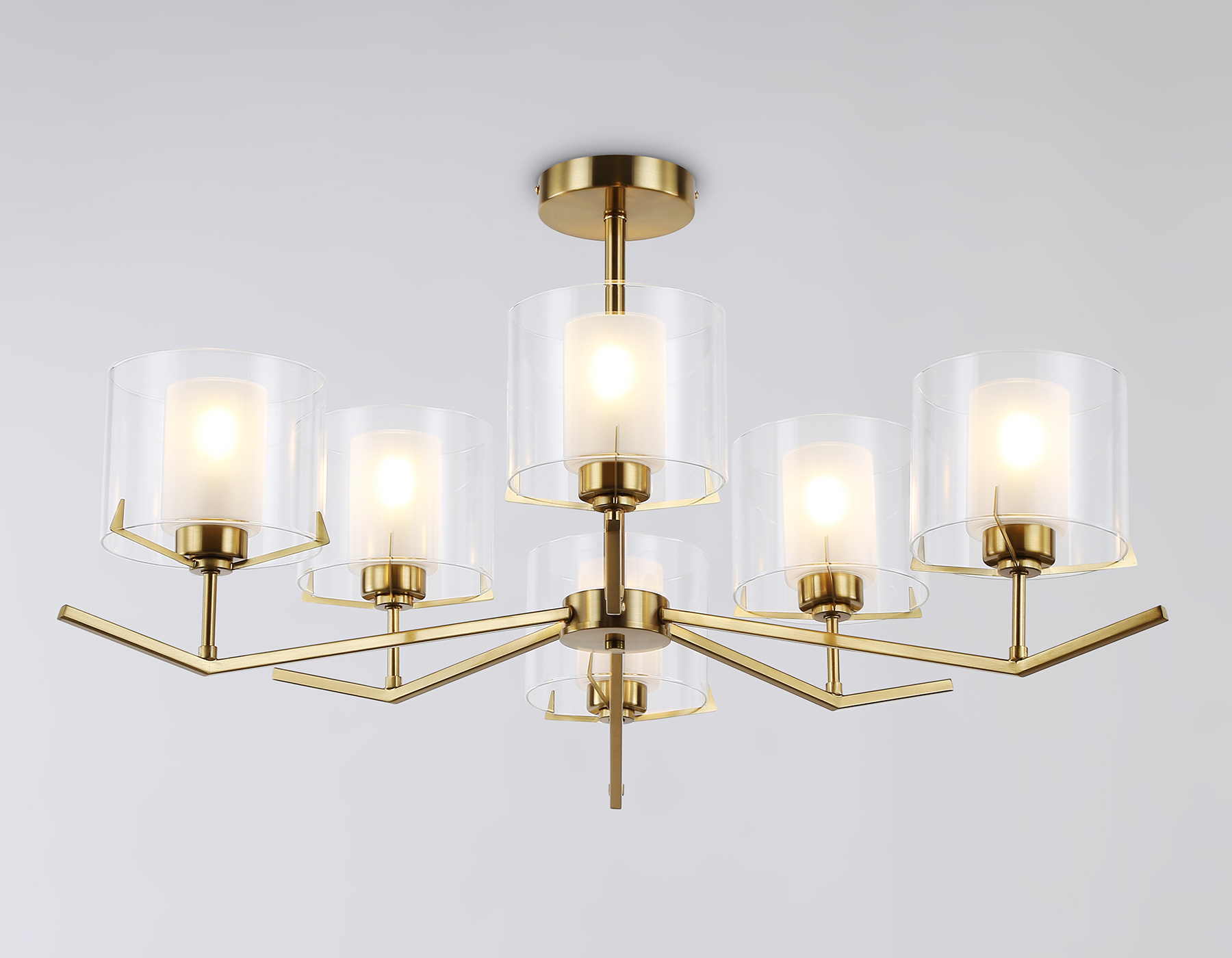 LH57008/6 BS/FR латунь/белый матовый E14/6 max 40W D850*420