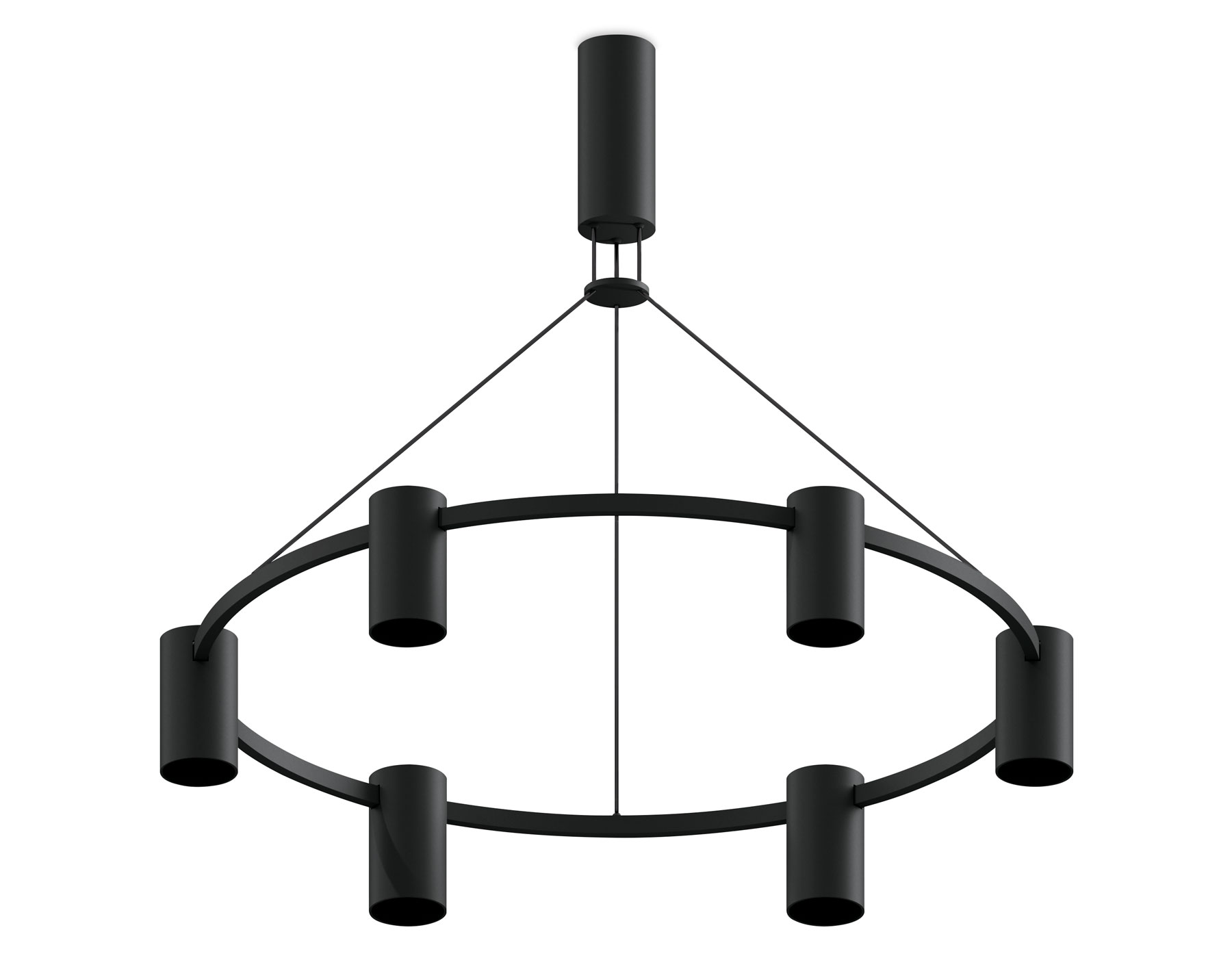 Корпус светильника подвесной поворотный Ambrella C9022/6 SBK черный песок D695*1000mm MR16 GU5.3/6 для насадок D60