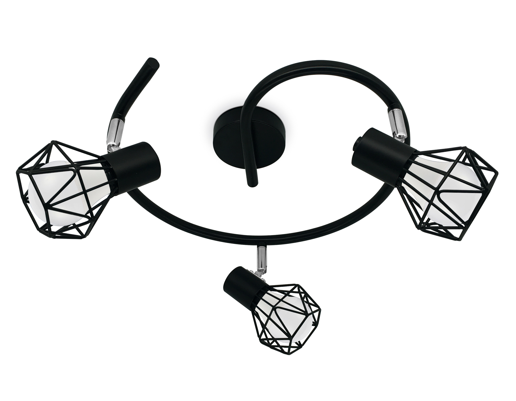 Настенно-потолочный спот Настенно-потолочный спот TR8624/3 BK/CH черный/хром E27*3 max 40W D330*175