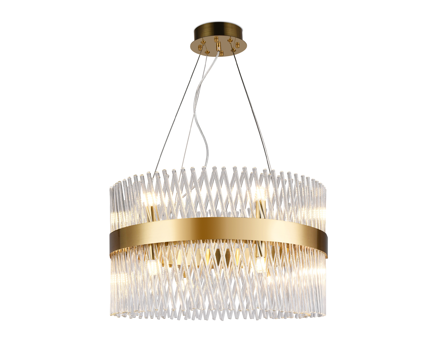 Подвесная люстра с хрусталем Ambrella TR5361/12 GD/CL золото/прозрачный G9/12 max 40W D550*800