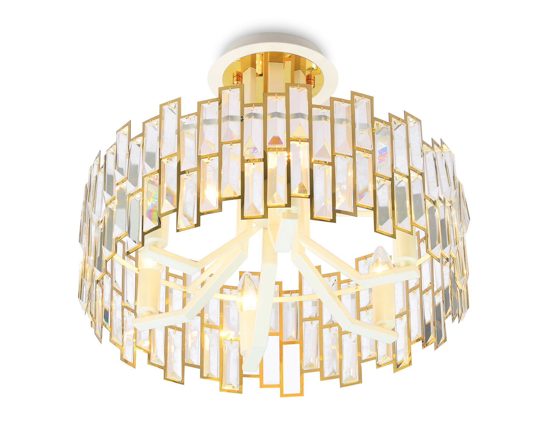 Подвесная люстра с хрусталем Ambrella  TR5051 GD/WH/CL золото/белый/прозрачный E14/6 max 40W