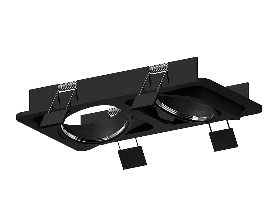 Корпус светильника встраиваемый поворотный Ambrella C7664 SBK черный песок 225*120*H25mm MR16 GU5.3 для насадок D70mm