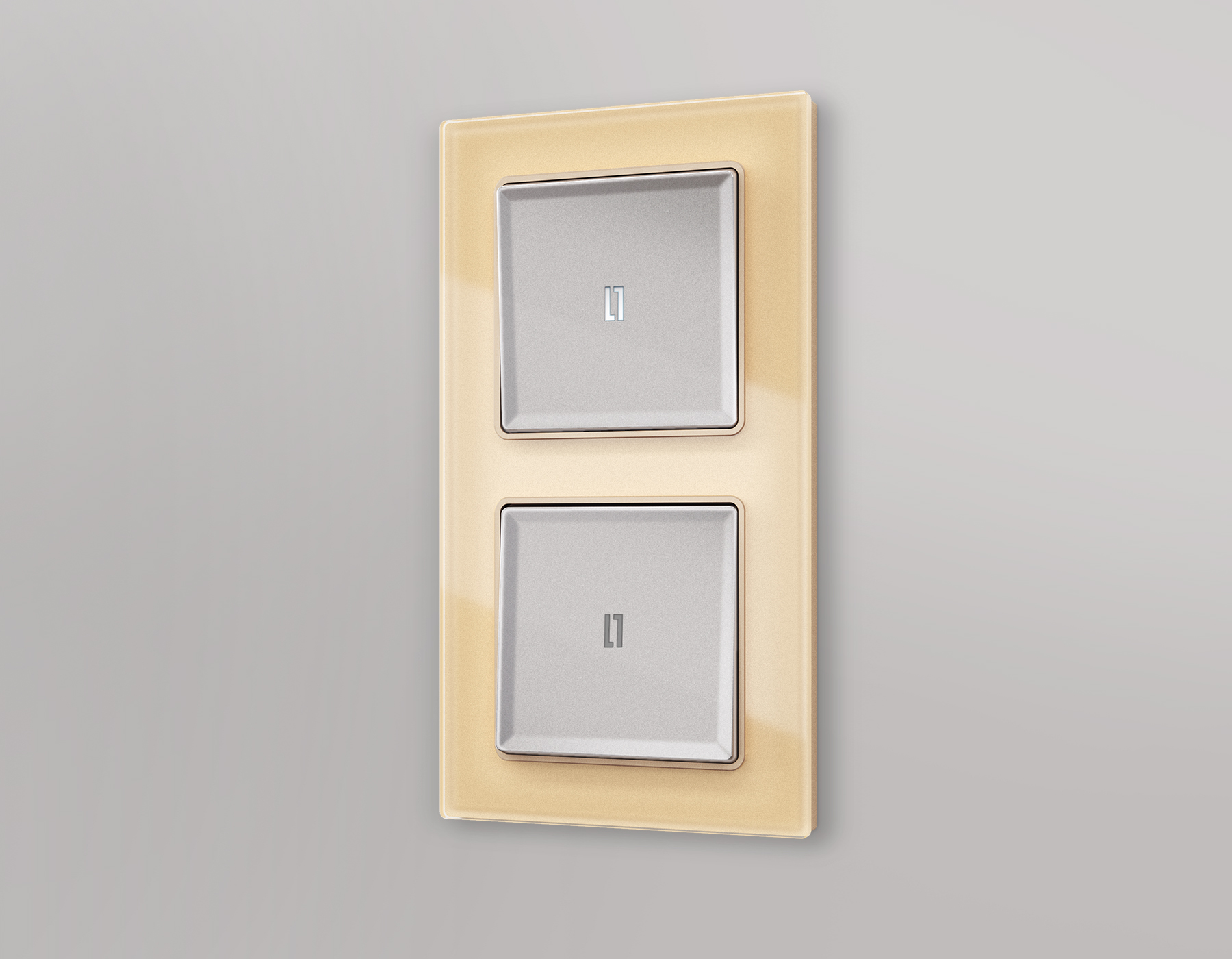 AP5020 Лицевая панель ALFA (Сталь матовый) для 1-кл выключателей с подсветкой QUANT