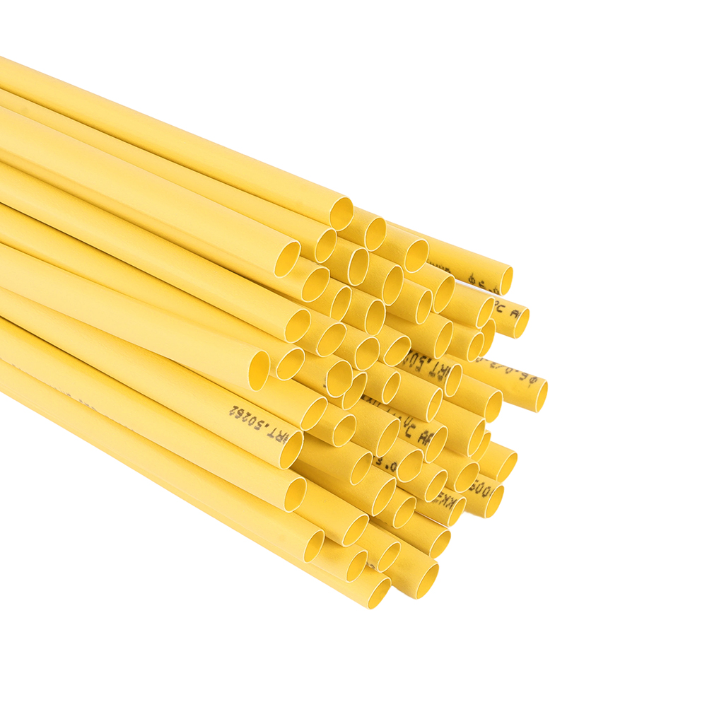 Термоусадочная трубка STEKKER 5,0/2,5 мм, длина 100 см., усадка 2:1, желтый HST-525-100YW