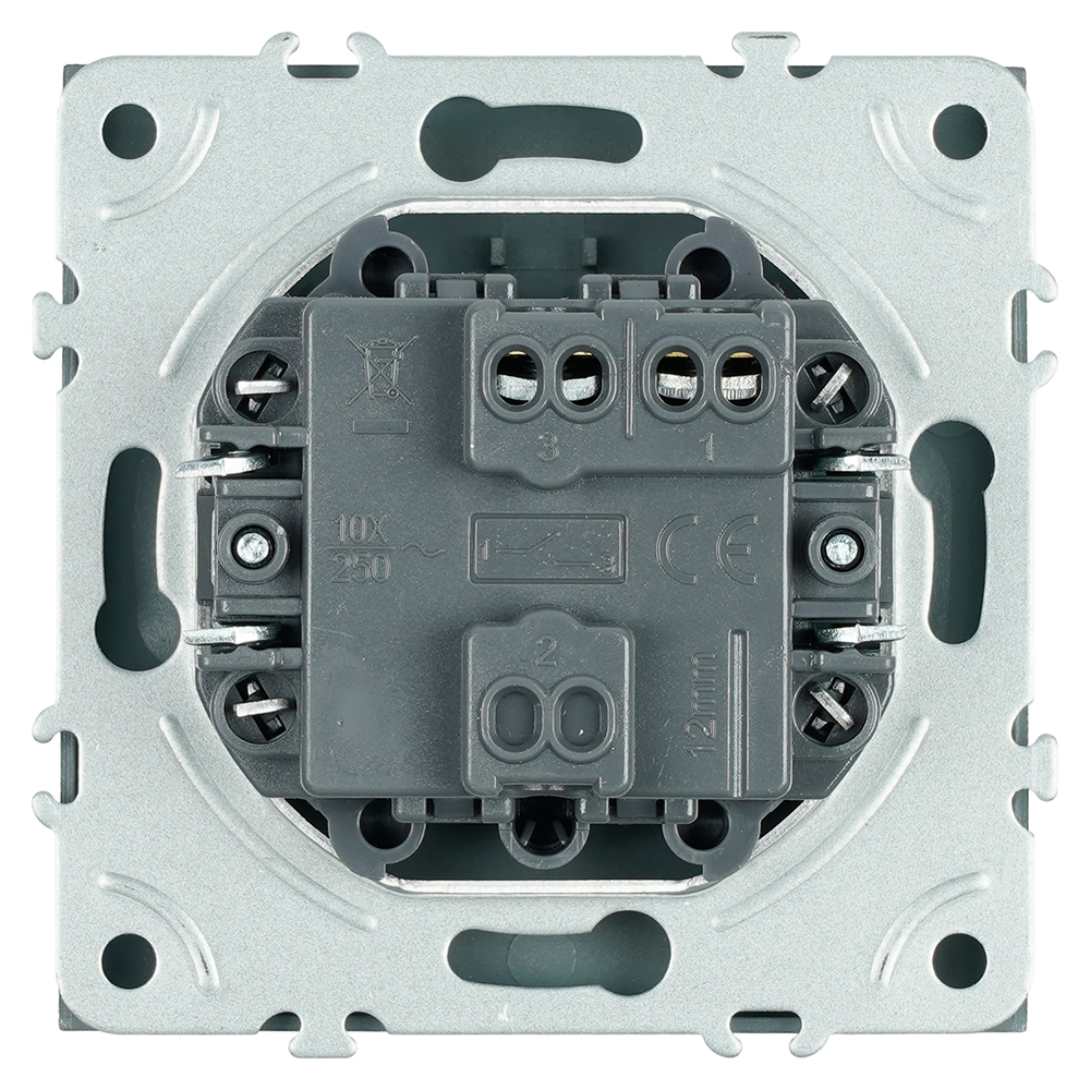 Выключатель 1-клавишный (механизм), STEKKER, 250В, 10А, серия Эмили, RSW10-5103-09, антрацит, soft touch