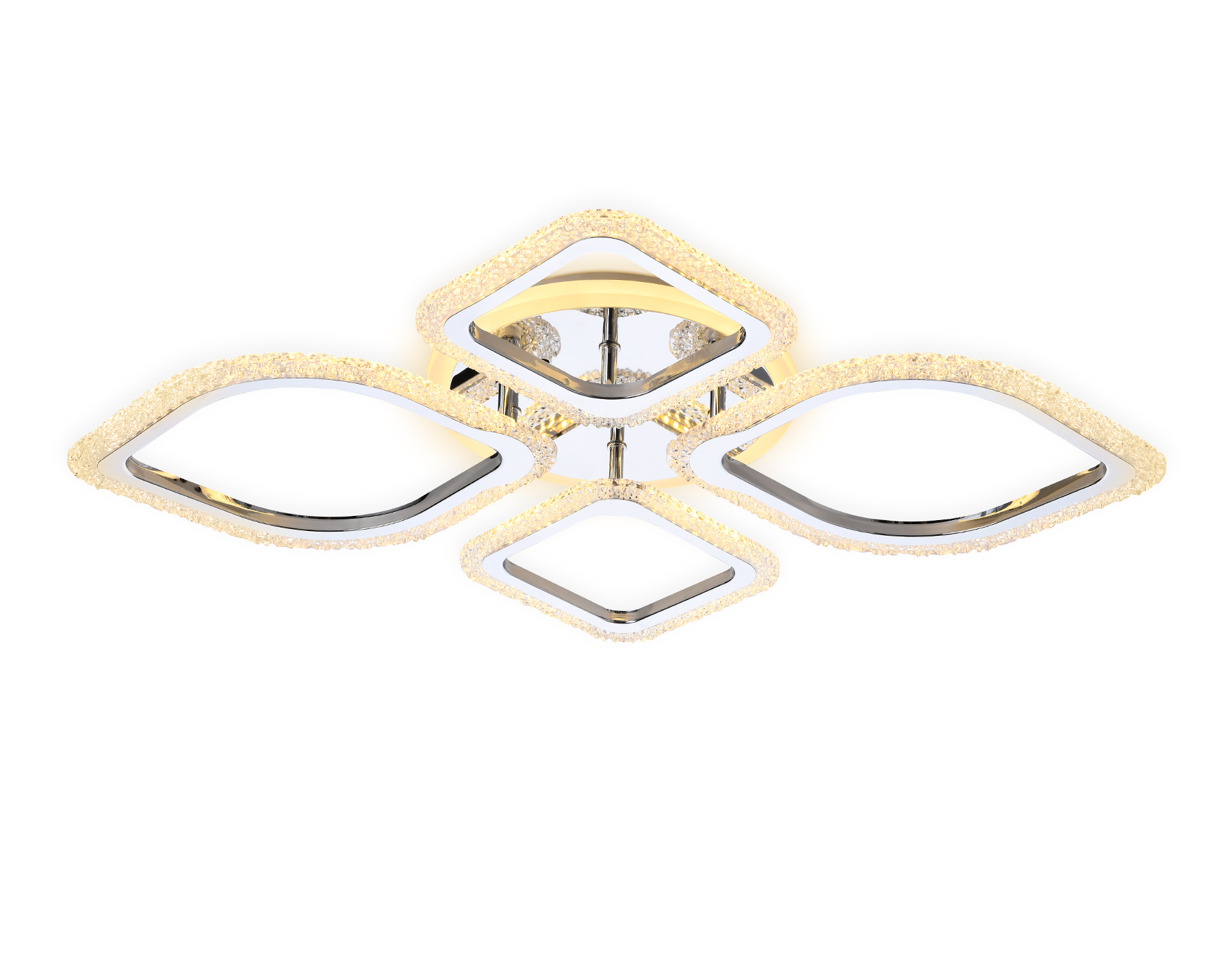 Потолочный светодиодный светильник с пультом Ambrella FA5148 CH хром 77W 680*630*90 (ПДУ РАДИО 2.4)