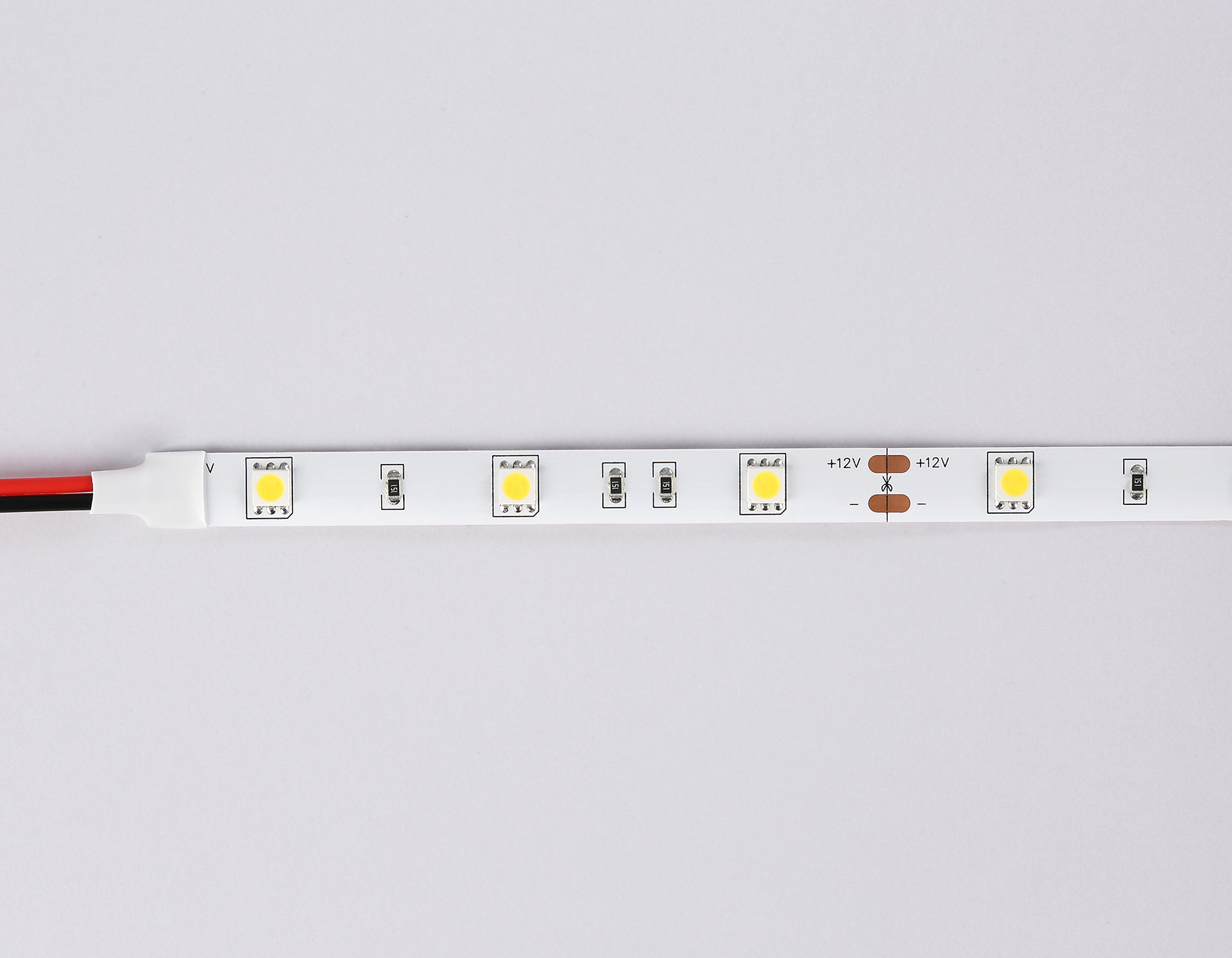 GS1802 5050 30Led/ 7.2W m/ 12V IP20 4500K/ 5000*10*1.87mm (2 конт.)