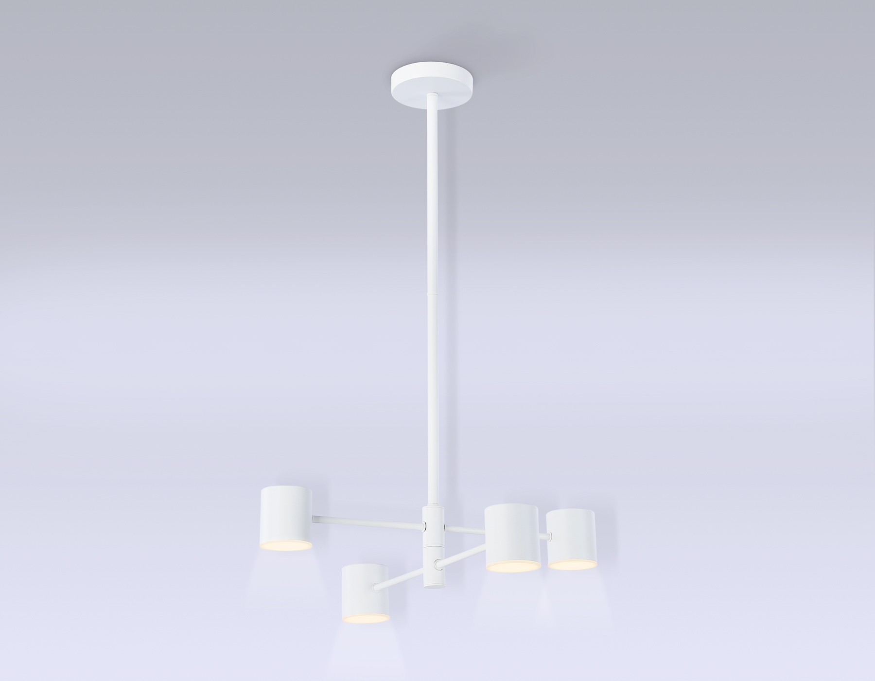 Подвесной светильник Ambrella FL51705/4 WH белый 3000K/4200K/6400K 20W D500*780 (Без ПДУ)