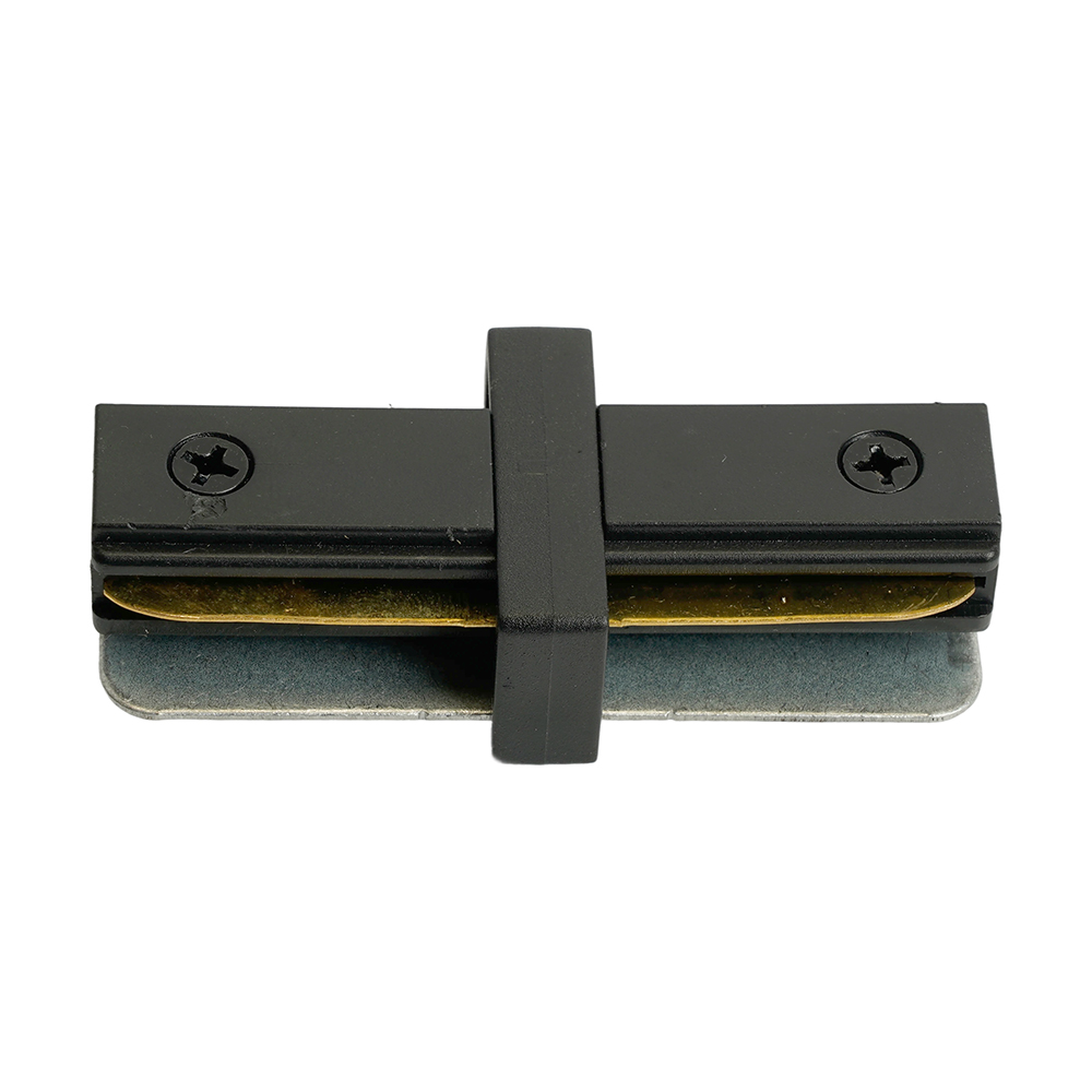 Коннектор прямой однофазный для шинопровода, черный, LD1020