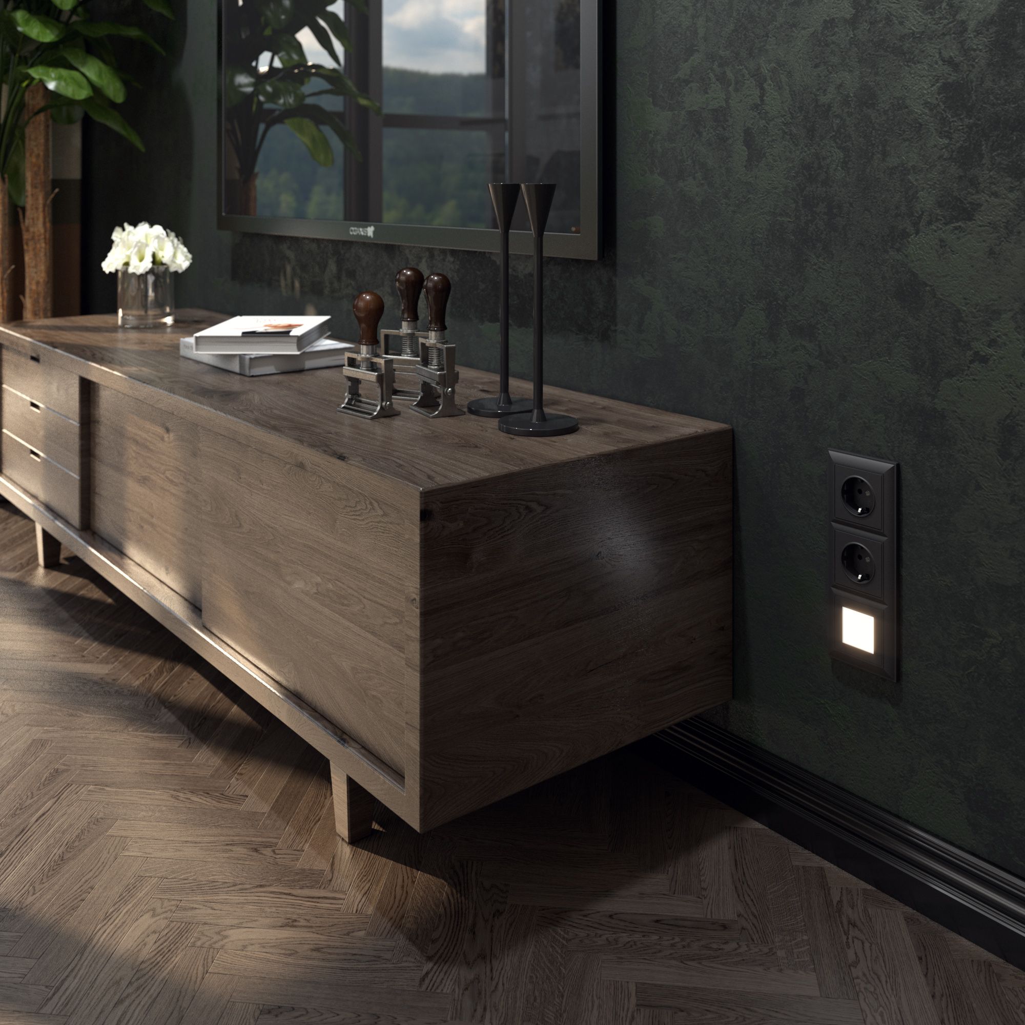 Рамка WERKEL Fiore на 3 поста (черный матовый) WL14-Frame-03 / W0032208 / a038843